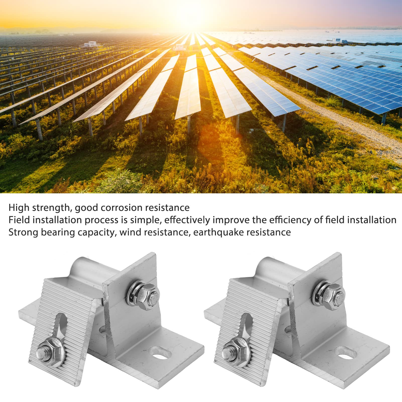 4 Set Piedino per Staffa di Montaggio per Pannello Solare, Kit Staffe di Montaggio per Pannello Solare, Supporto per Montaggio su Pannello Solare per Tetto