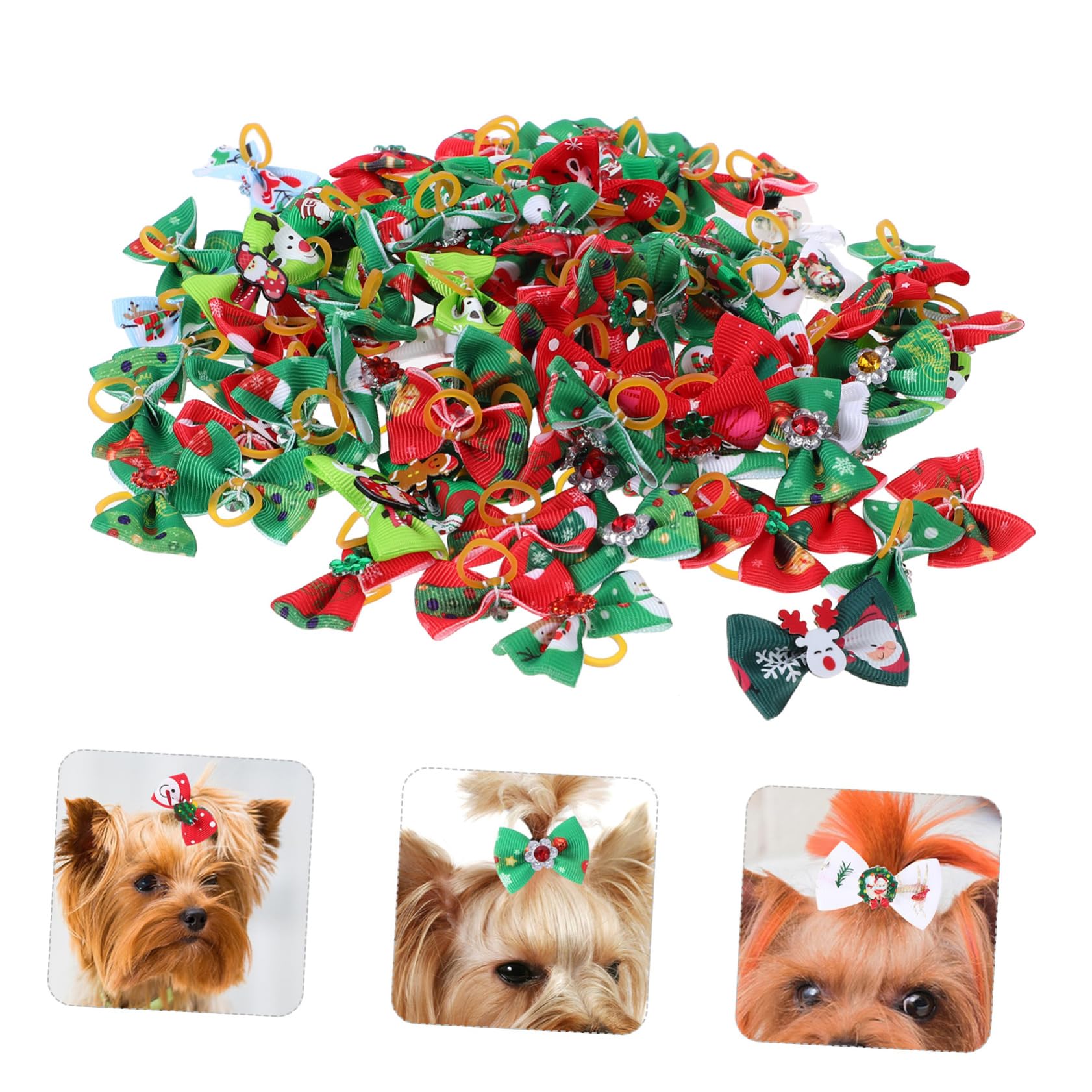 BESPORTBLE Fiocchi Cane 200 Pz Porta di Animali Domestici Ciuffo di Bowknot del Cucciolo per Animali Domestici Abito da Cane Cravatta per di Natale Cravatta per di Animali Domestici