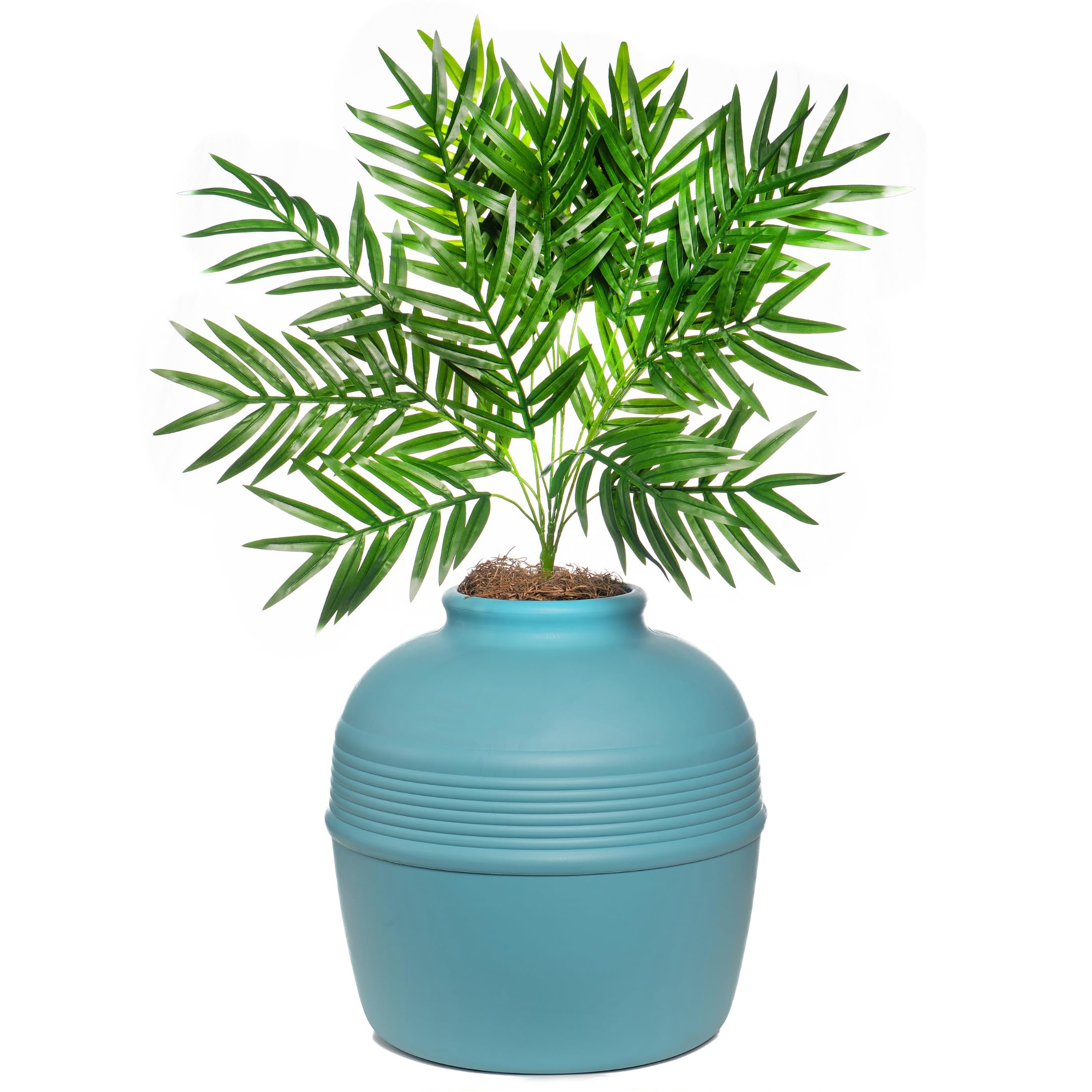 Good Pet Stuff zestaw podstawowy okrągłej ukrytej kociej kuwety w kształcie plantera ze sztuczną rośliną, wentylowany system filtrów węglowych z kapturem do kontroli zapachów, łatwy do czyszczenia,