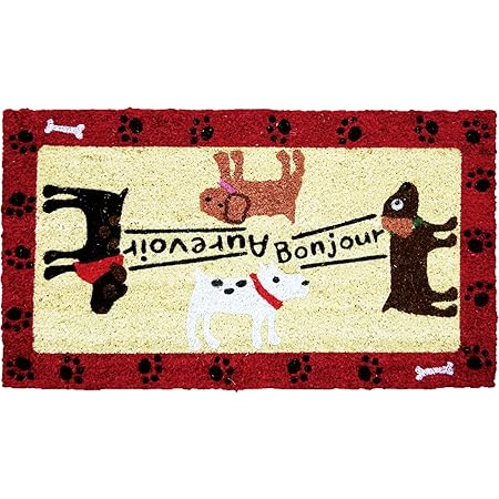 Amazon Co Jp 大橋新治商店 玄関マット コイヤーマット 70 40cm 犬のあいさつ 17 064