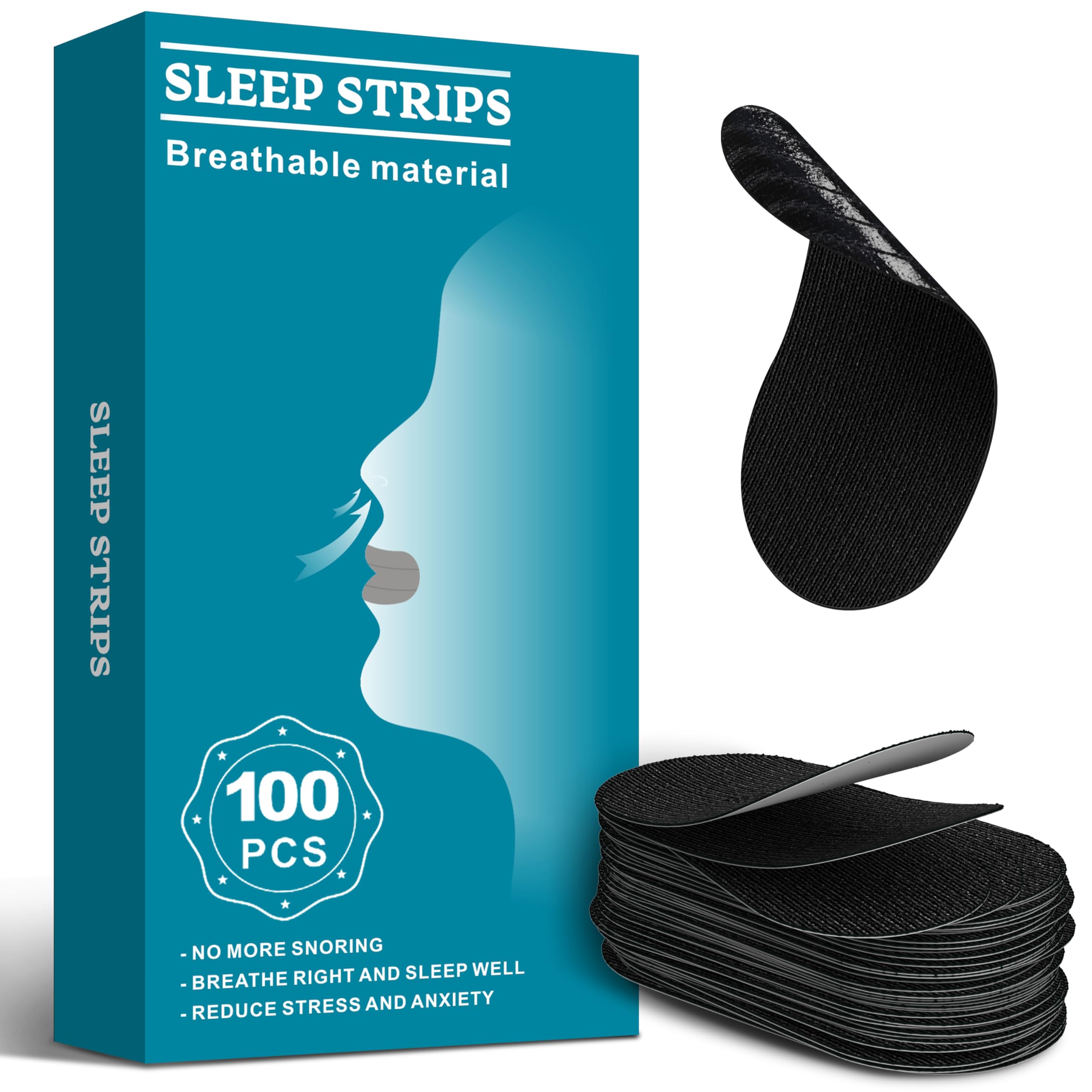 Mundpflaster, Anti-Schnarch-Mundpflaster für die Nacht (100 Stück), Schnarchstopper, verbessert Schlaf und Atmung, für Männer und Frauen geeignet