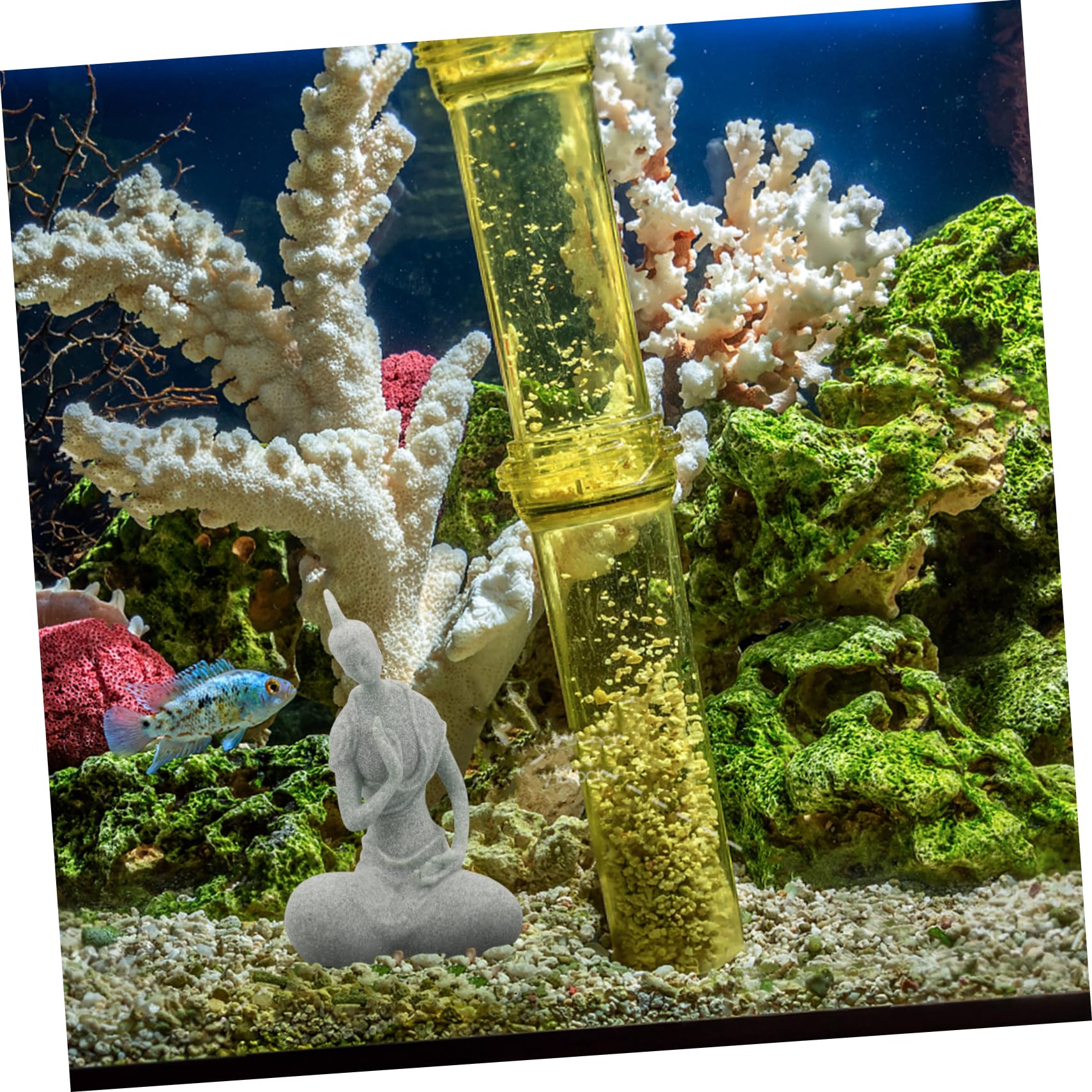 Sosoport 5 Uds Estatua De Buda Paisajismo del Tanque De Peces Estatuas Luz del Acuario Estatuilla Escultura De Terrario Accesorios De Acuario Esqueleto Juguete De Aire Accesorios para