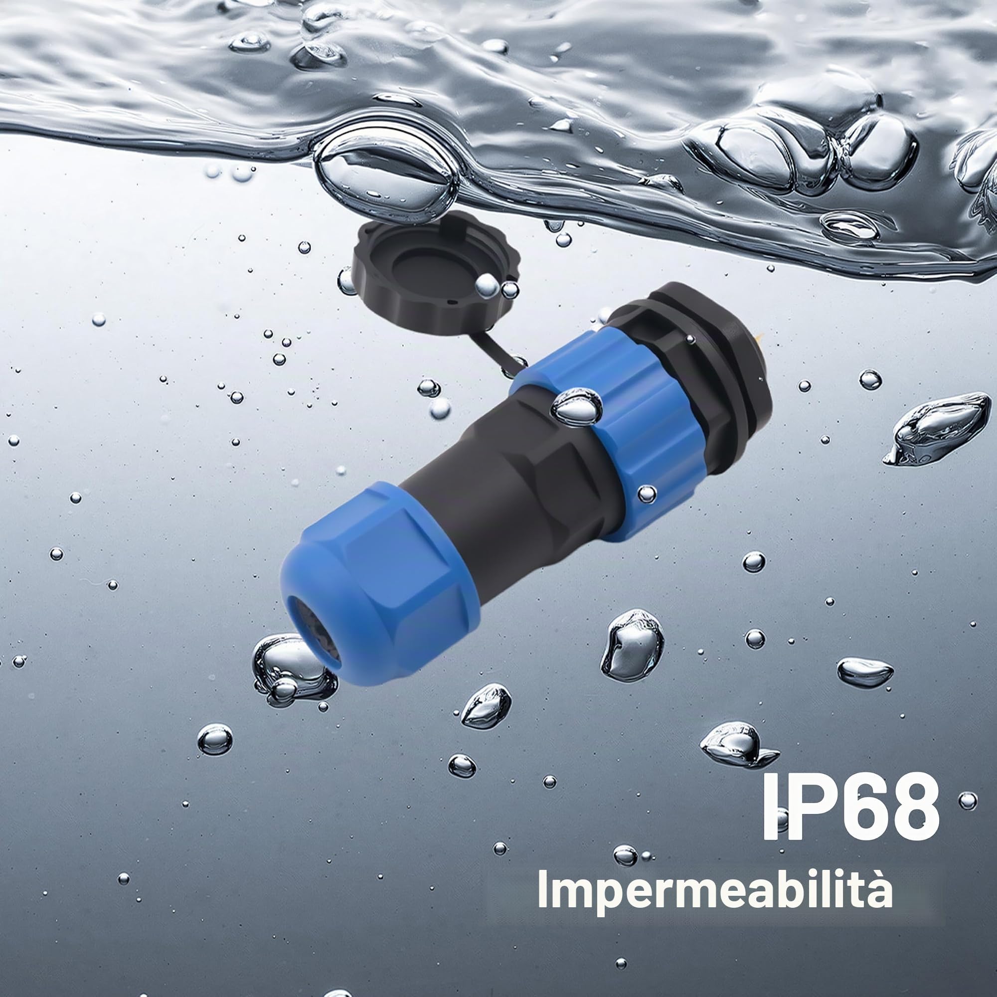 SP21 2 poli Aeronautica Connettore, IP68 Impermeabile 2 pin Connettore di Saldatura Femmina Spina e Maschio Presa Connettore Rotondo in Linea Tipo Aviation Spina per Lampade Esterne 500V 30A