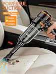 Aspirateur de voiture - Mini Nettoyeur à vide, 3-in-1 Powerful Brushless Motor, Super aspiration Home Aspirateur avec câble de type C - Petit aspirateur portatif rechargeable