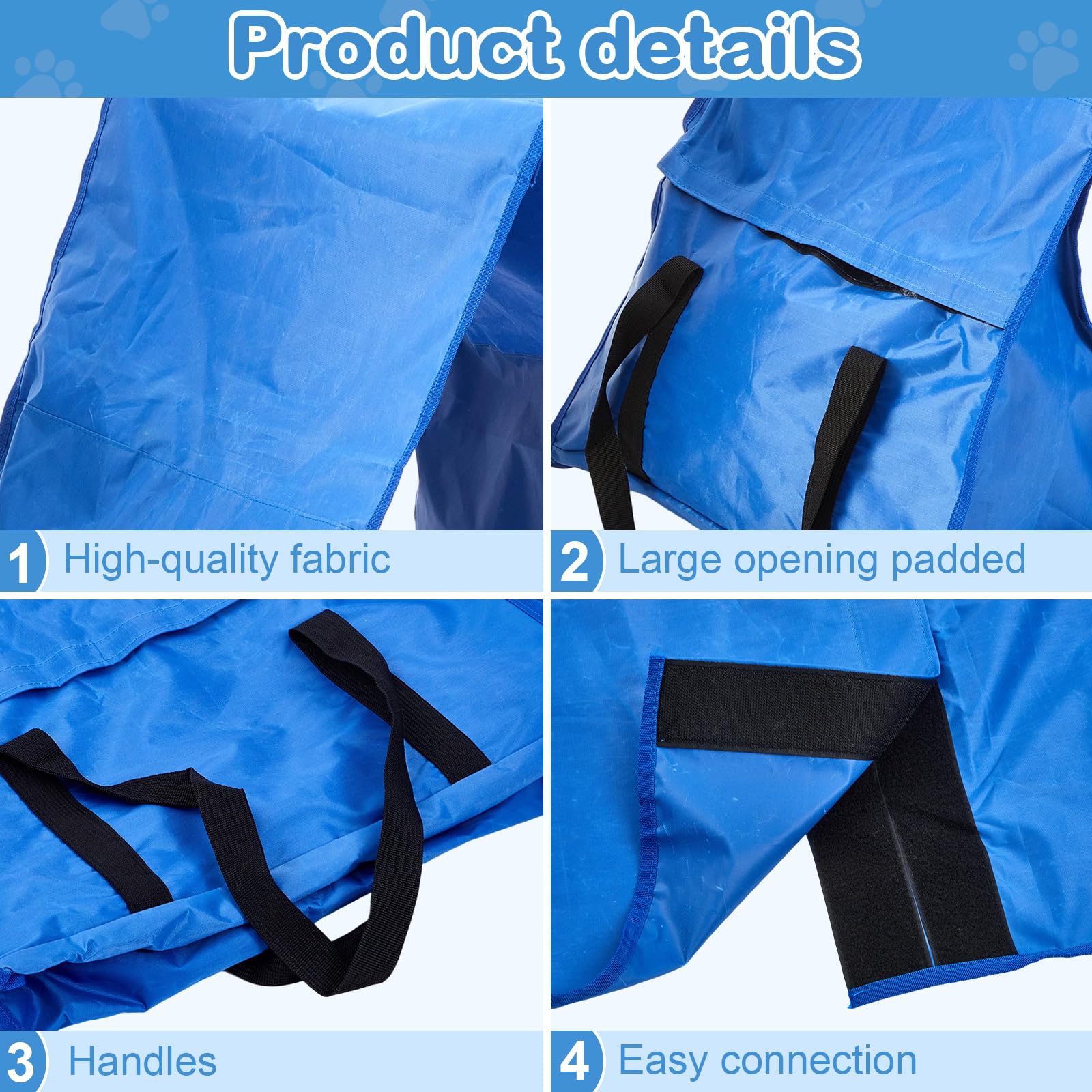 2 Set Dog Agility Tunnel Sandbags, Dog Tunnel Weight Bags Heavy-Duty PVC Weatherproof Design, Adjustable for 18"-26" Diameter for Stabilizing and Securing, Blue (Tunnels Not Included) - image 4