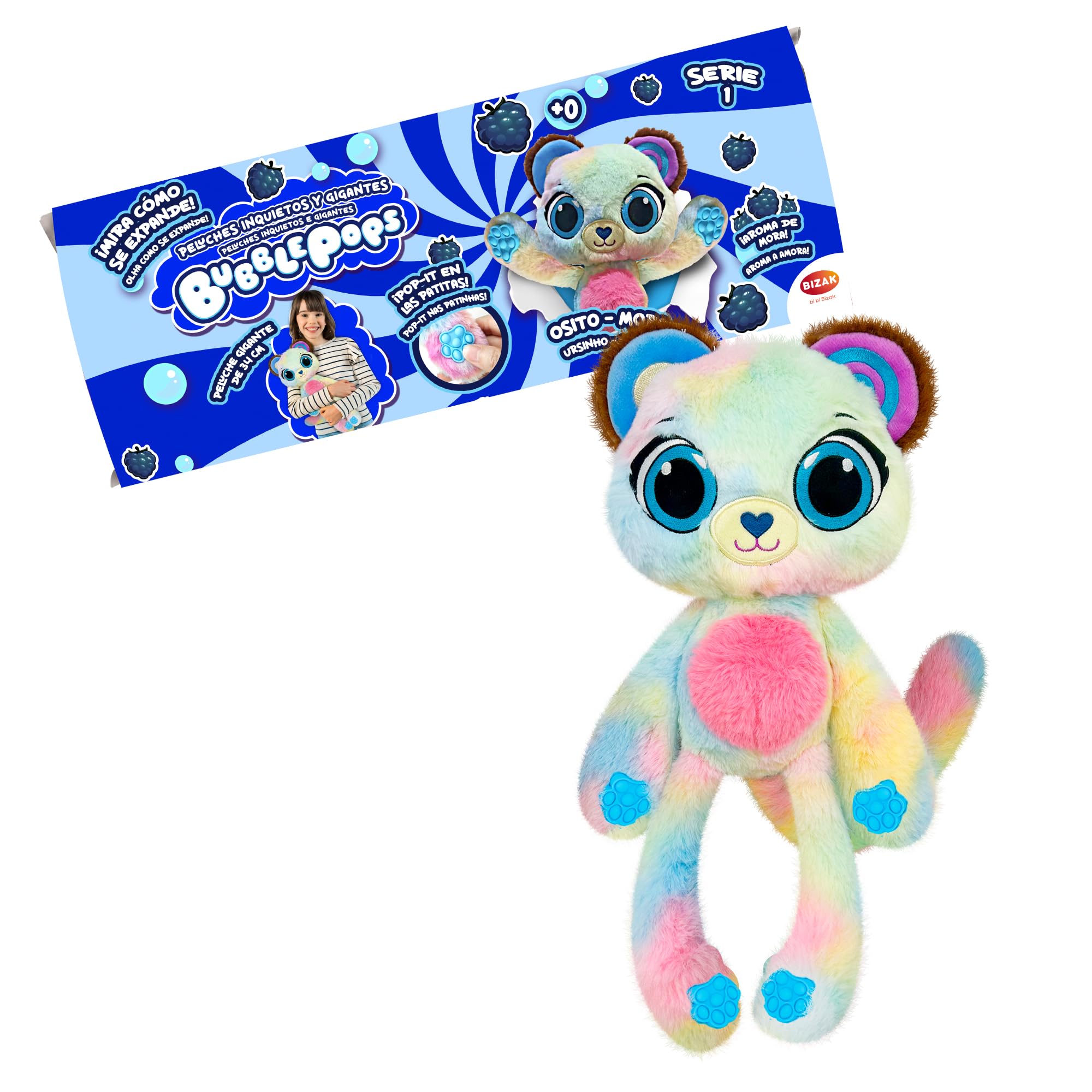 Bizak Bubble Pops Peluche Magico Che Si Moltiplica X5 - Coniglietto Fragola Con Odore Di Gomma E Zampe Sensoriali
