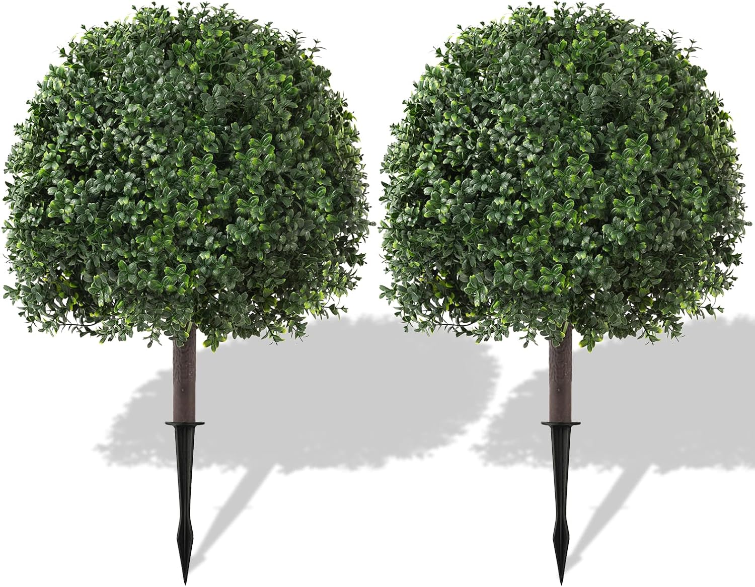 26 Boxwood Topiary Balls Artificial Outdoor Set of 2,UV Resistant with Spike Faux Plants for Garden,Indoor, Porch,Yard, Balcony Decor