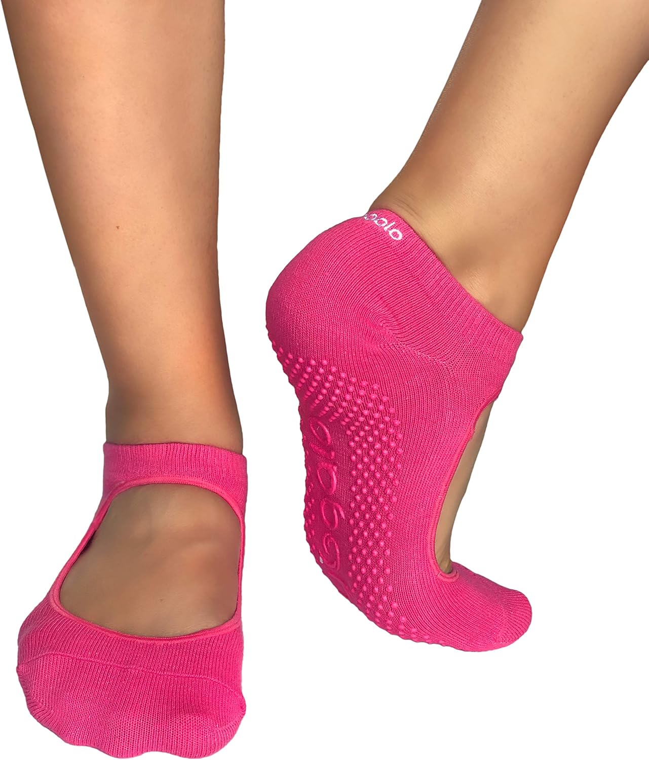 Yoga Pilates & Barre Grip Socks, Non Slip, Non Skid, Open