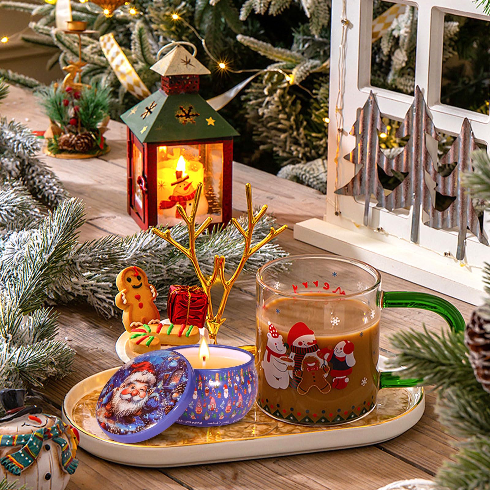 Set di 16 Candele Profumate Natalizie - Regalo, Bomboniere, Offerta per Natale, Compleanno e Decorazioni