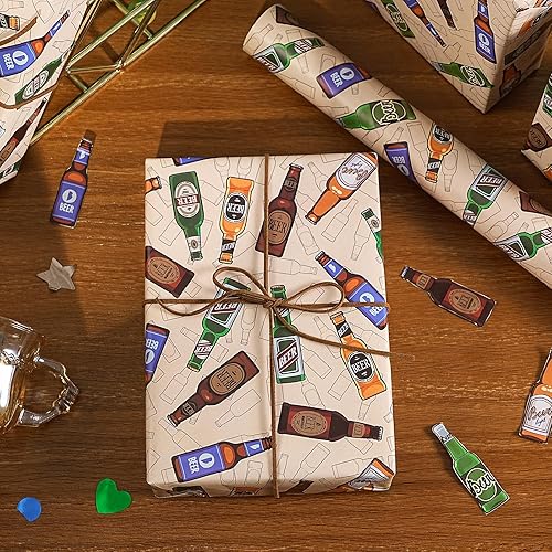 Vista 26 de WRAPAHOLIC Papel de regalo reversible, mini rollo, 17 pulgadas x 33 pies, adorable diseño de gato y azul sólido para cumpleaños, vacaciones