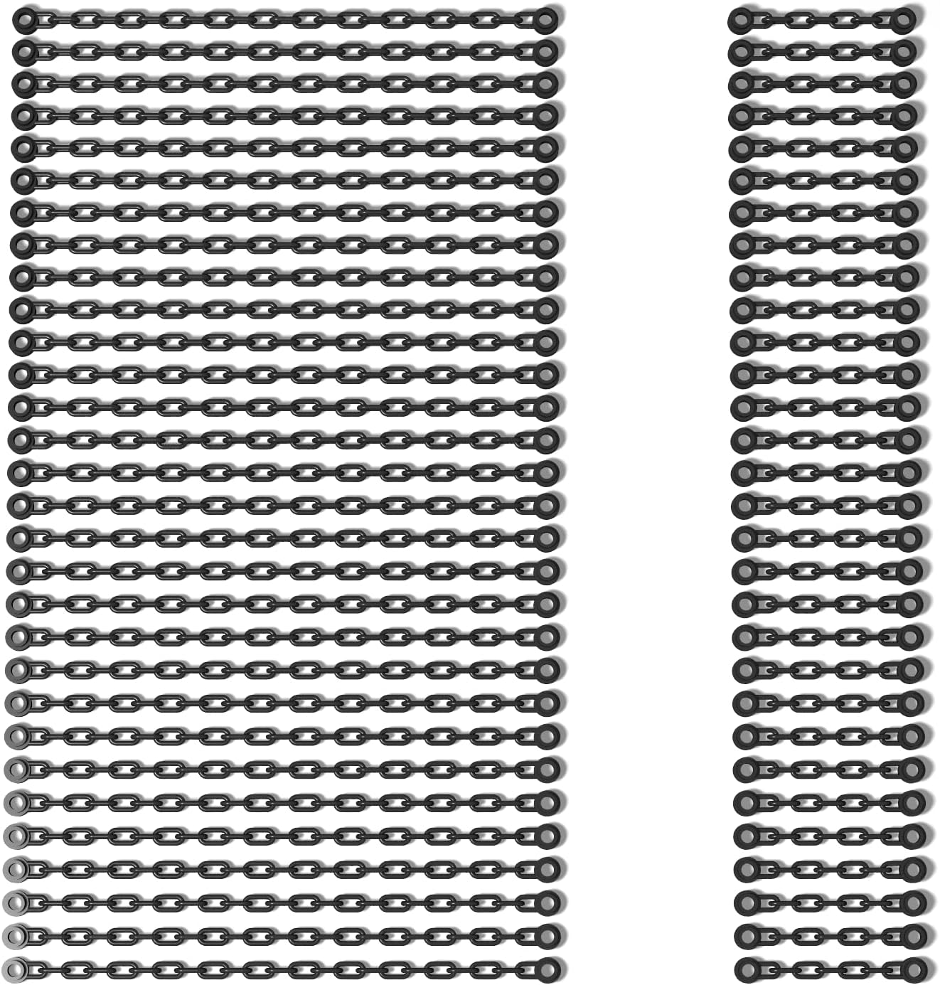 Black Chain Link Bulk Accessories Pack, 30Pcs Chain 21 Link and 30Pcs Chain 5 Link, Compatible with Lego Parts and Pieces