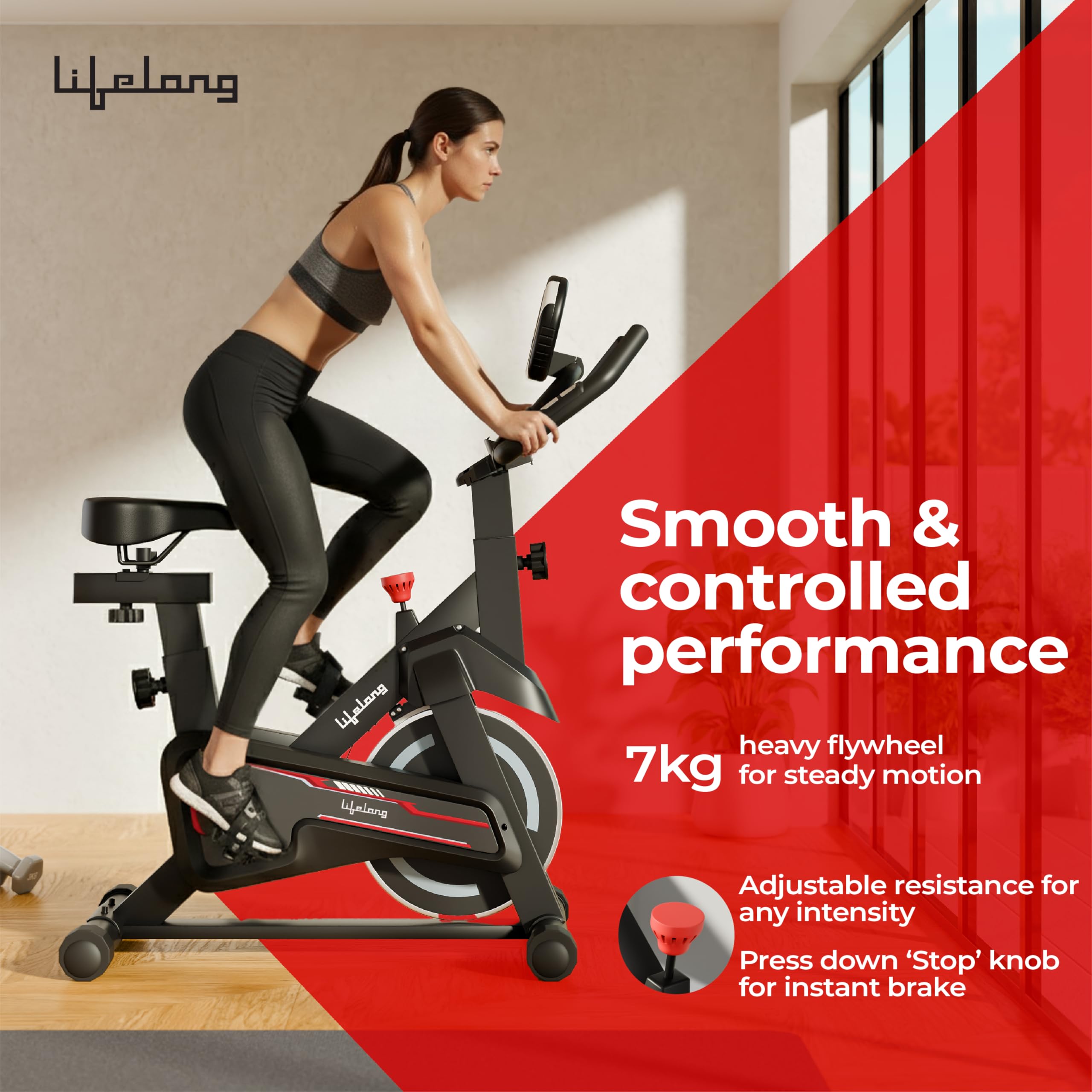 Lifelong Fit Pro Spin Bike - Home Cardio Workout -3