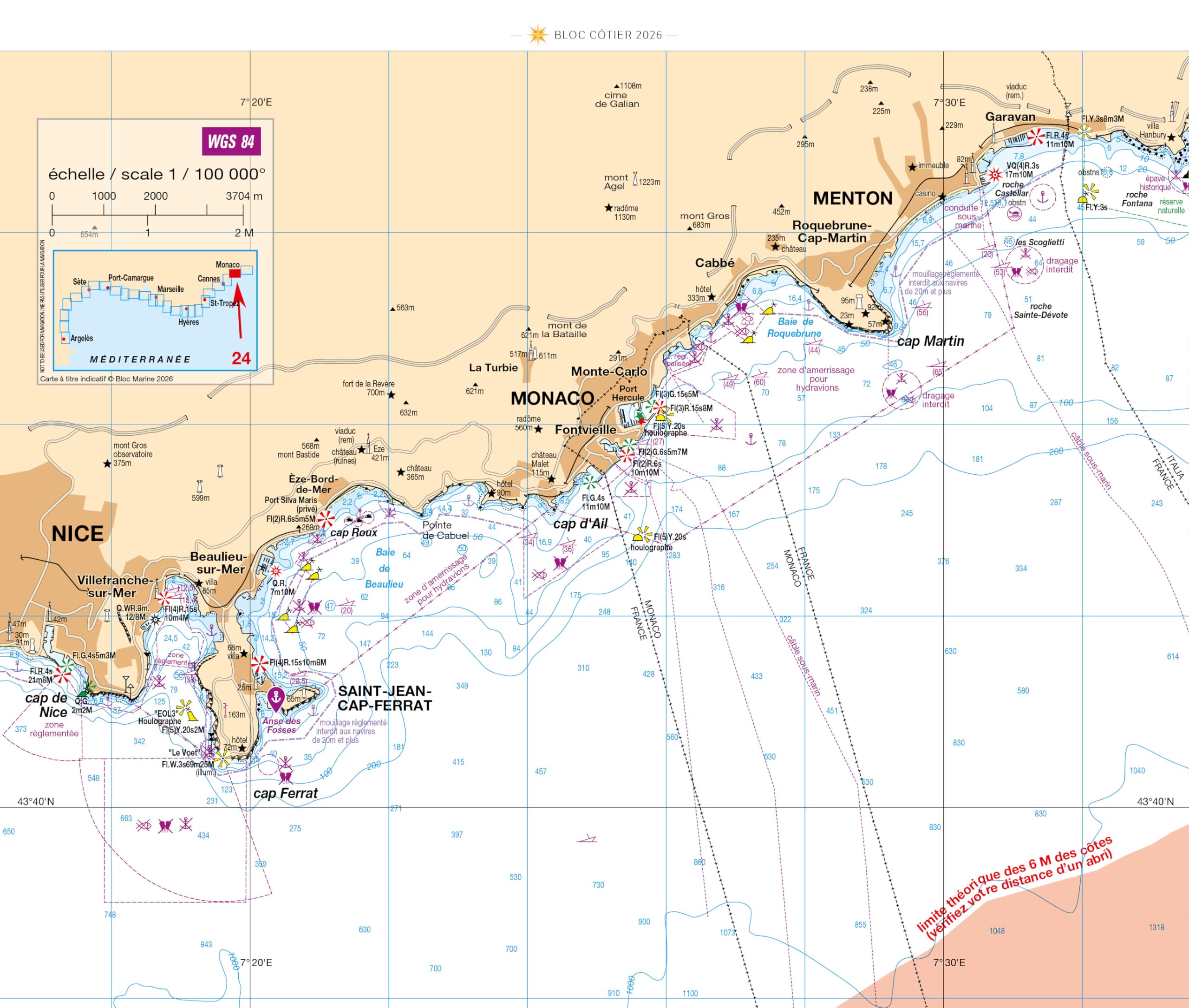 Bloc Côtier 2026 - Méditerranée, Guide nautique du plaisancier, cartographie marine et plans de port