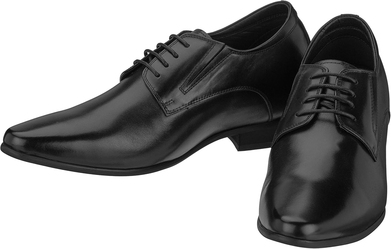 CALTO Men's Invisible Height Increasing Elevator Shoes - Black Premium Leather Lace-up Formal Derby Oxfords - 3 Inches Taller - Y5051 - Size 12 D(M) US - Image 5