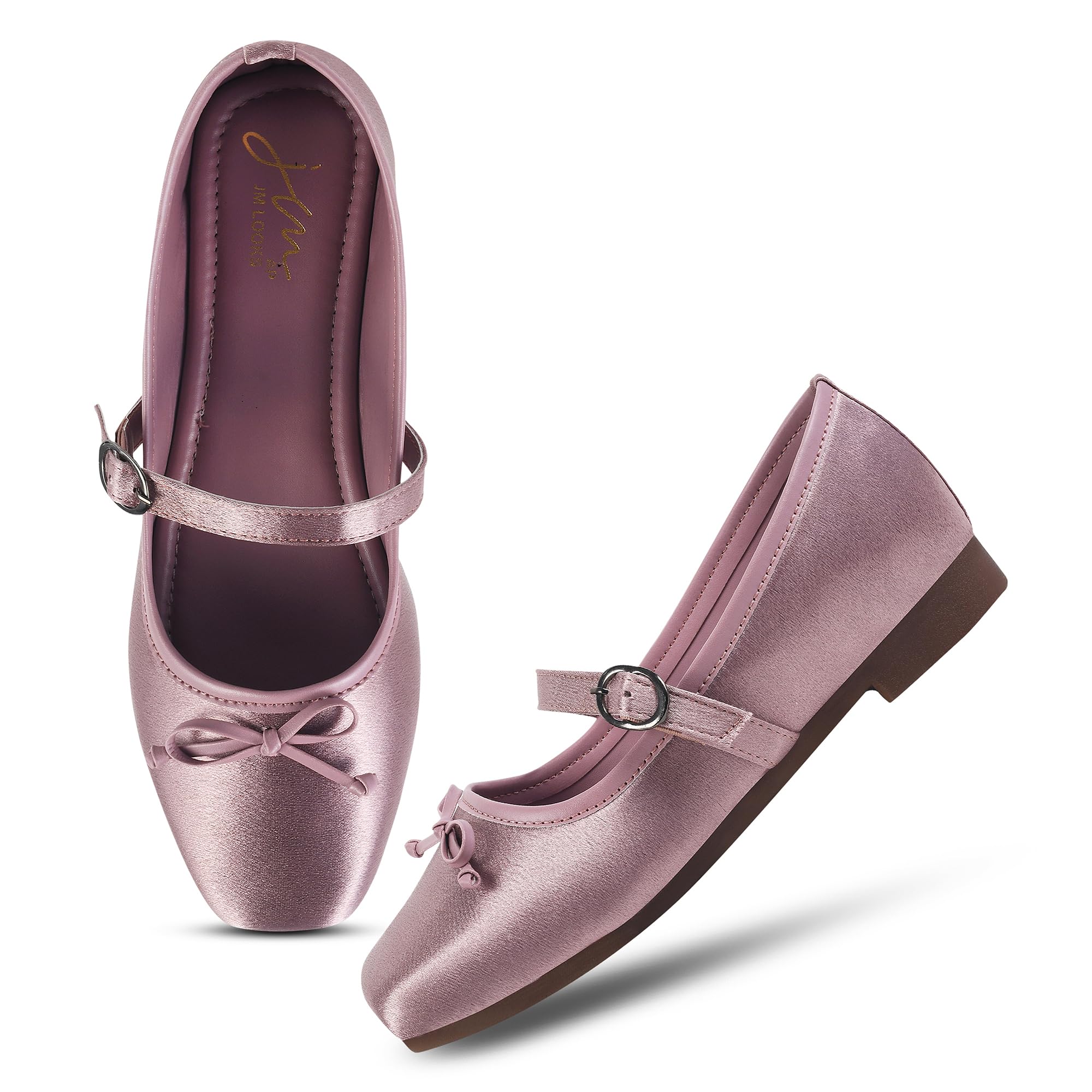 Women’s Black Ballerina Flats with Buckle Strap & Bow | Comfortable Slip-On for Daily & Office-image-39