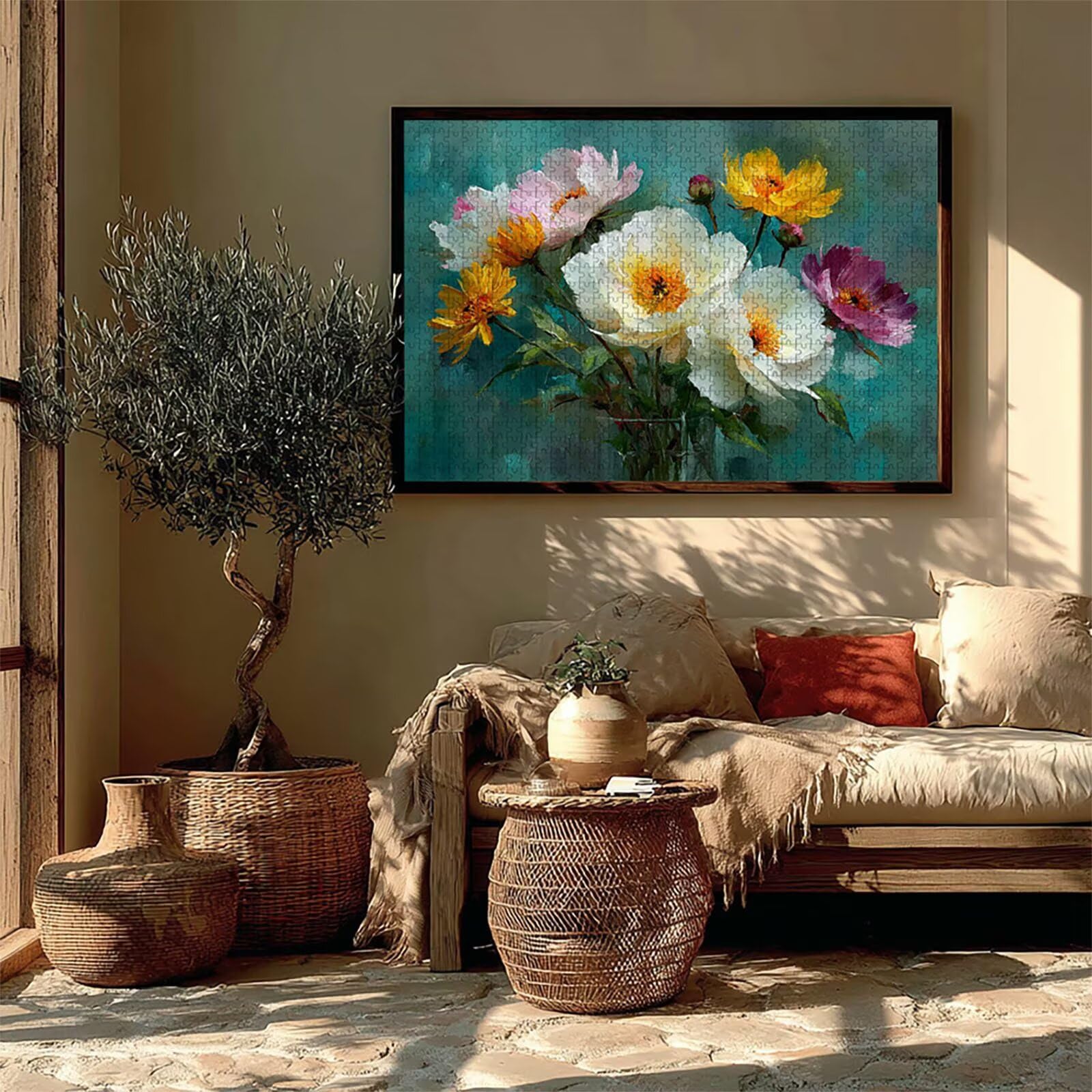 Vase Puzzle 4000 Teile für Erwachsene, DIY Holzpuzzle 141x87cm, Holzpuzzle Erwachsene für Die Ganze Familie, Groß Deko Puzzles und Geschenke, Clevere Rätsel, Geschenk für Mädchen, (GrüN) 2-8548