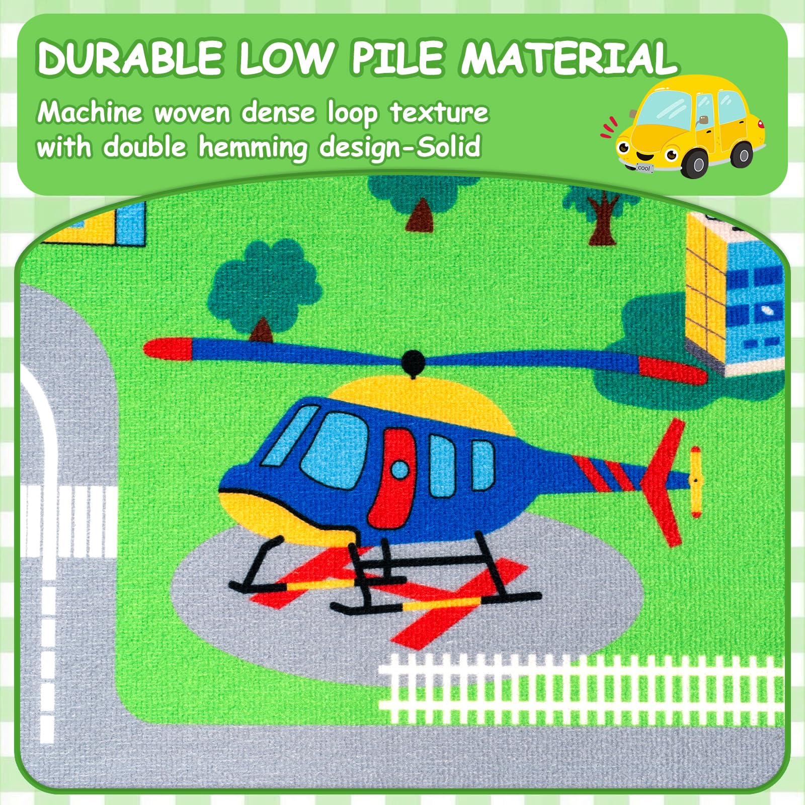 alfombra de juegos para niños, 150 x 200 cm, extra grande, alfombra de aprendizaje de la vida urbana, educativa para el coche, para bebés, dormitorio, sala