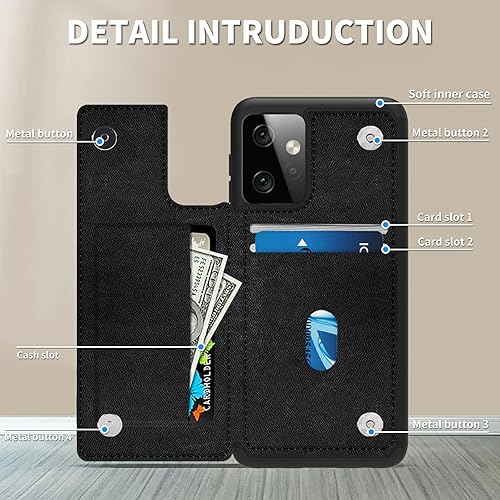 Miniatura 2 de Funda tipo cartera para Motorola Moto G Power 5G 2023 con tarjetero (no para G 5G 2023) de piel sintética, con función atril y ranuras para