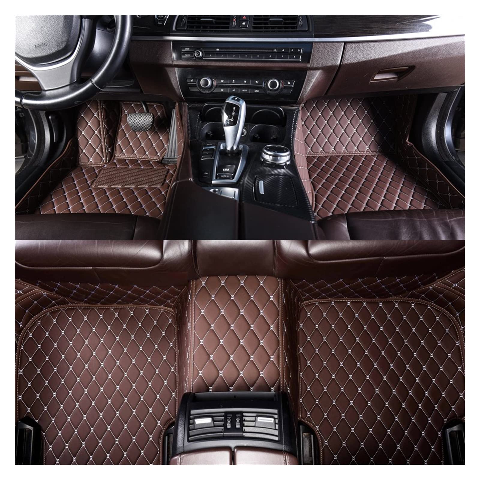 Tapis de sol voiture en cuir pour Zoe 2013-2018 couleur café