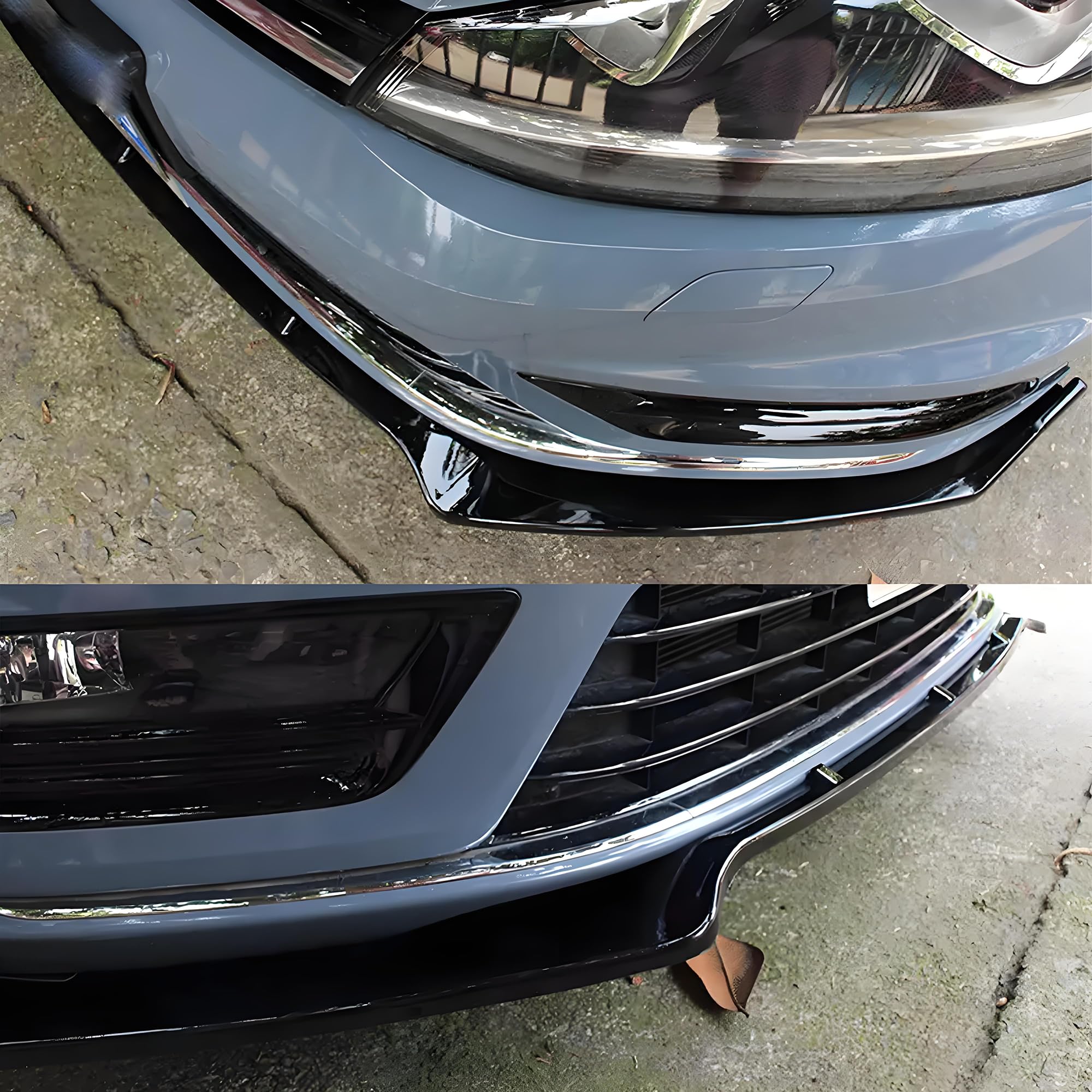 MUTUSAISI Séparateur Lèvre Avant pour Volkswagen VW Golf 7 VII MK7 Hatchback Variant SW 2013-2016,Voiture becquets Avant Pare-Chocs Corps pelles Garde Spoiler Accessoires(Noir Brillant)