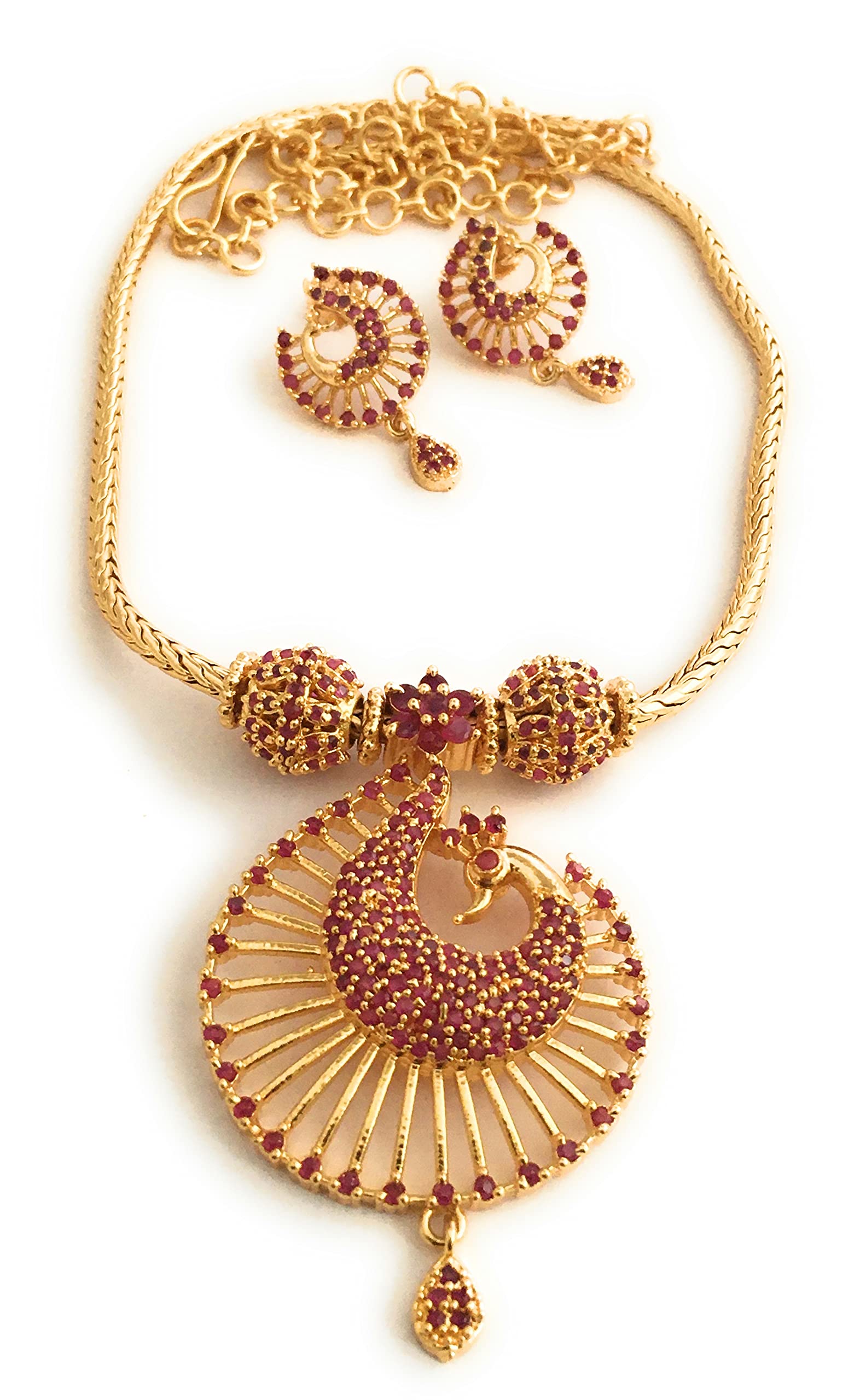 Sasitrends One Gram Micro Gold Plated Peacock Pendant Necklace Set for Women and Girls (B09B1SPTTC) Amazon Price History, Amazon Price Tracker