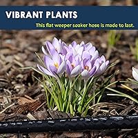 Vista 8 de Manguera de remojo resistente de 75 pies, manguera de agua que gotea el 70% de agua constante en toda la manguera, manguera de jardín ligera