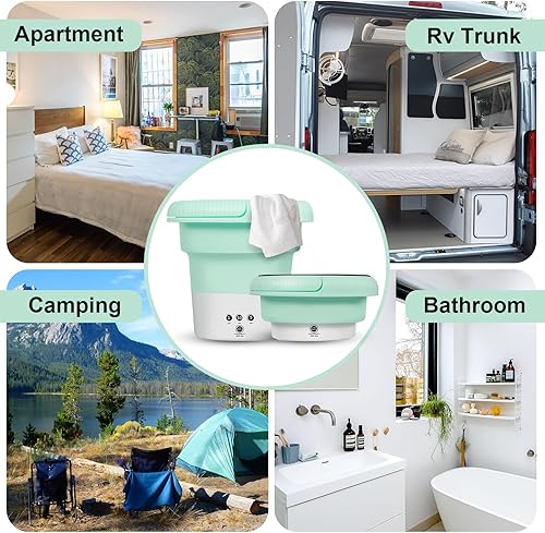 Miniatura 6 de Mini lavadora portátil, lavadora y secadora de 6.5 litros, lavadora plegable portátil, lavadora segura para agua y ahorro de energía, mini