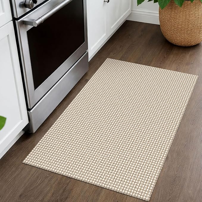 Tapete Pequeño 2x3 Lavable Antideslizante para Entrada Beige/Khaki miniatura 7