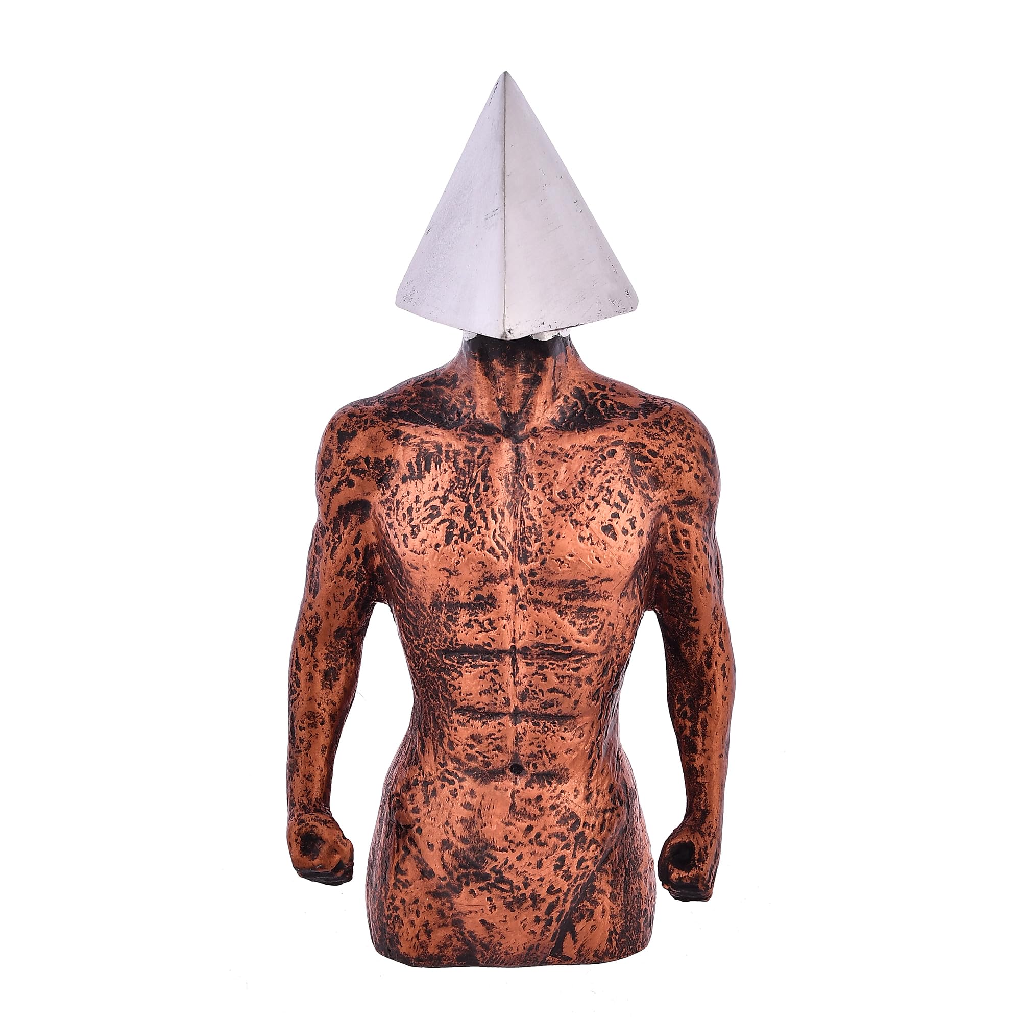 Sajawat Shop Jaipur Resin Modern Art Men Statue Triangle Sign On Face for Home Decor, Showpiece for Living Room, Table Décor (25 X 16 CM) BBB8F