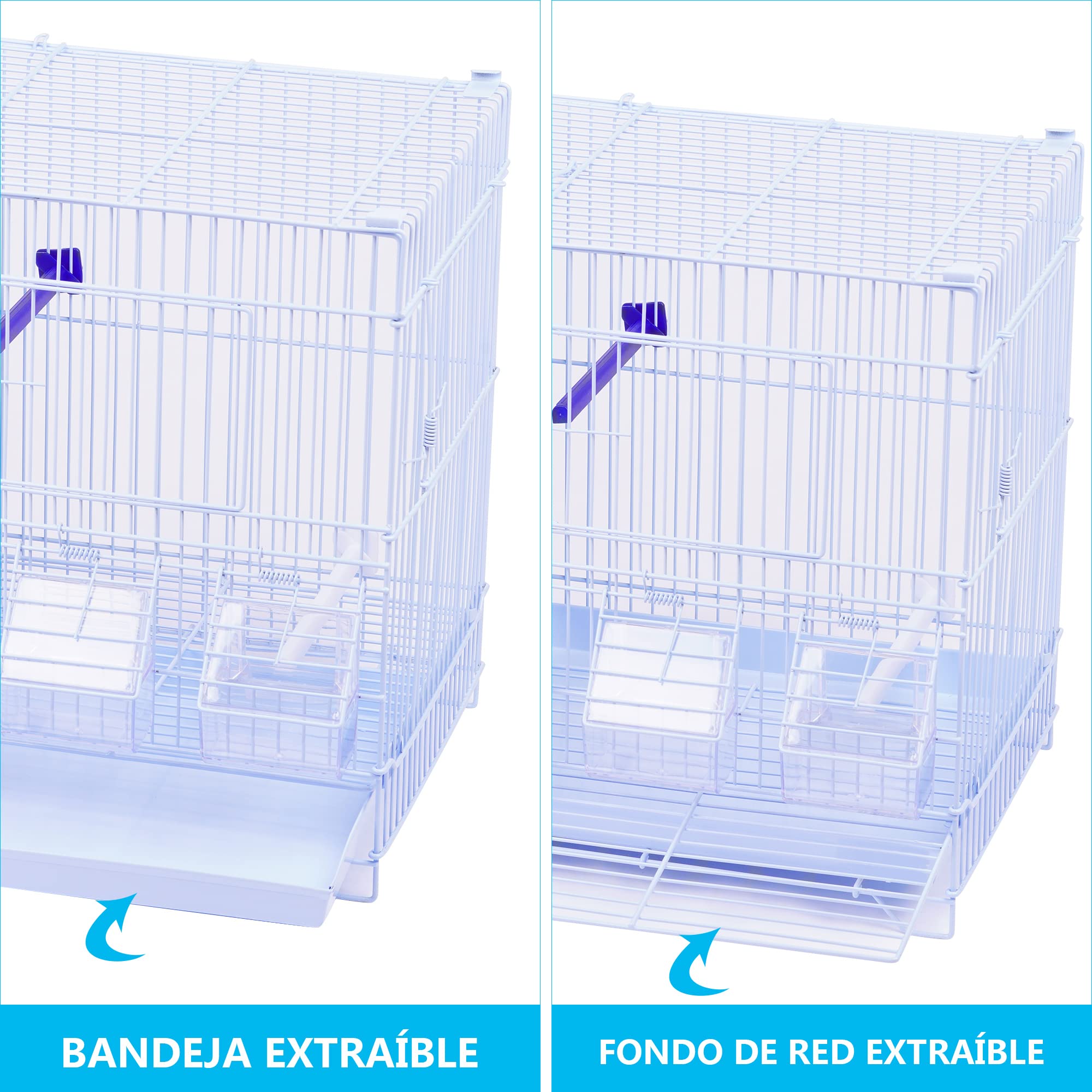 DZL® Jaula metálica de criar para pájaros (60 * 26 * 34cm M)