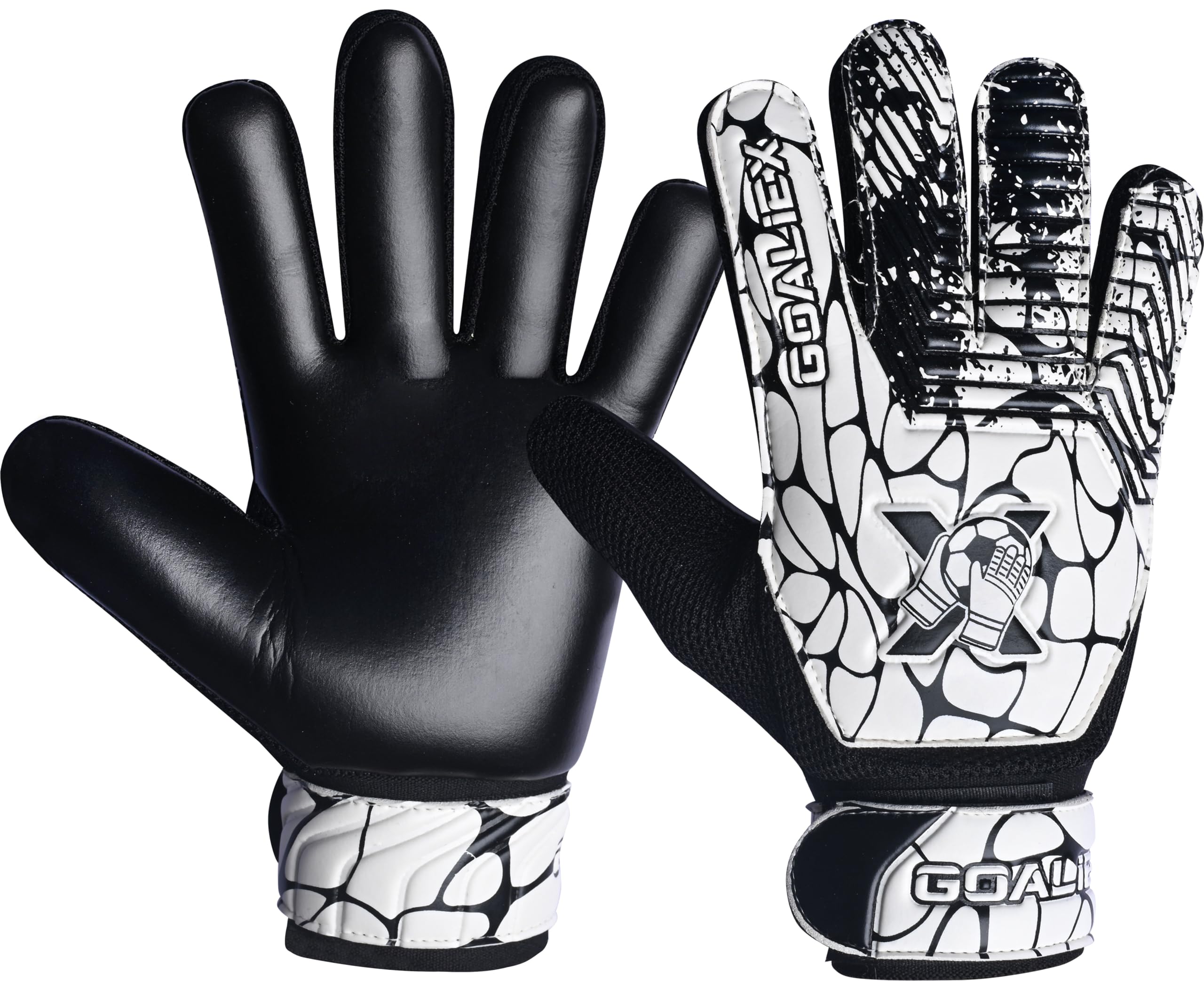 Soccer Goalie Gloves, Football Goalkeeper Gloves for Kids Boys Youth Children Double Wrist Along 4mm Super Grip Palm
