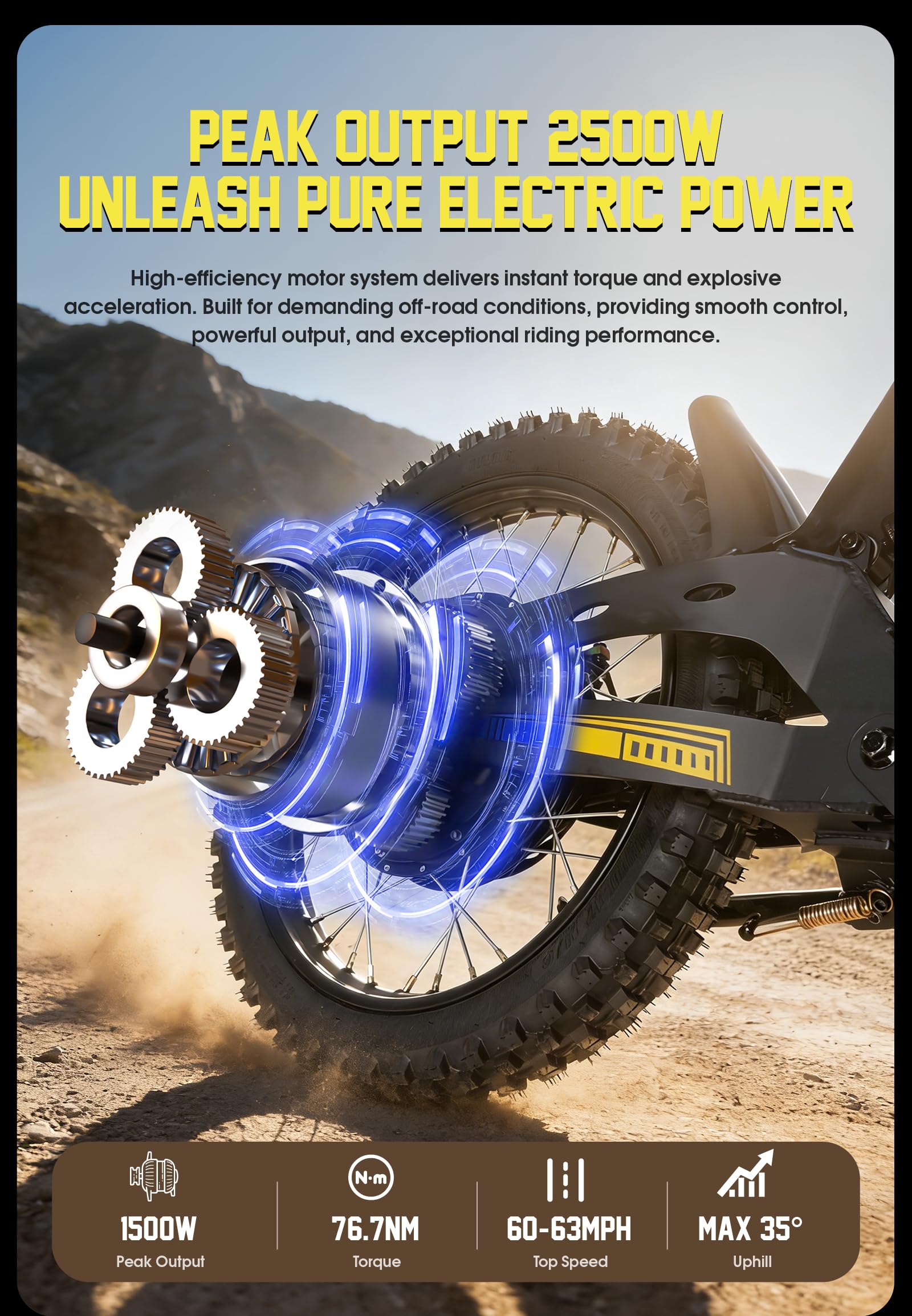 cysum Bicicletta elettrica da mountain bike V9 Ultra, batteria ad alta potenza da 48 V e 20 Ah, autonomia di 65 km, doppia sospensione, bicicletta elettrica all-terrain