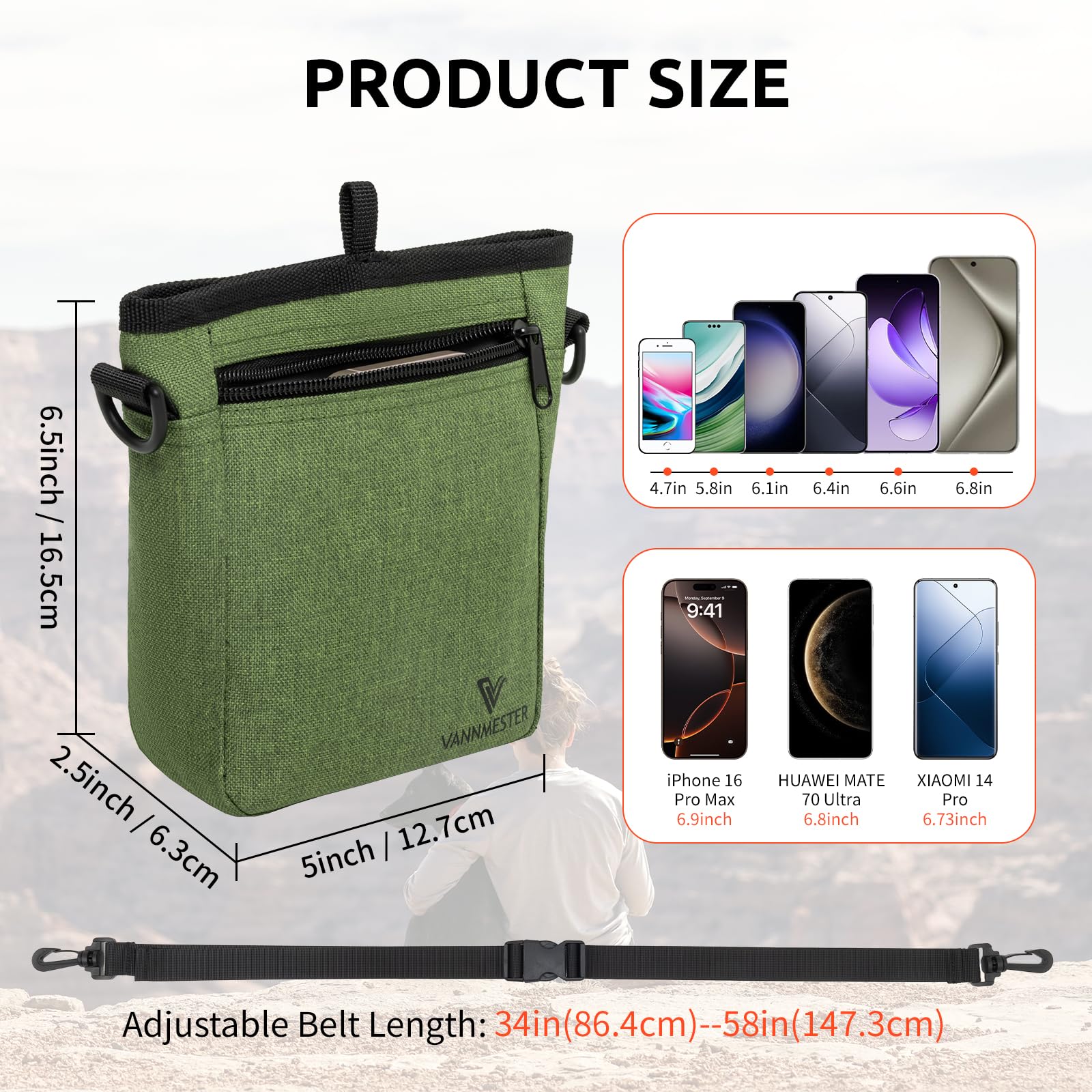 Dog Treat Pouch with Stronger Magnetic Closure Dog Treat Pouch 4 Cup Front Pocket fits All Phones Built-in Poop Bag Dispenser (Green) - image 5