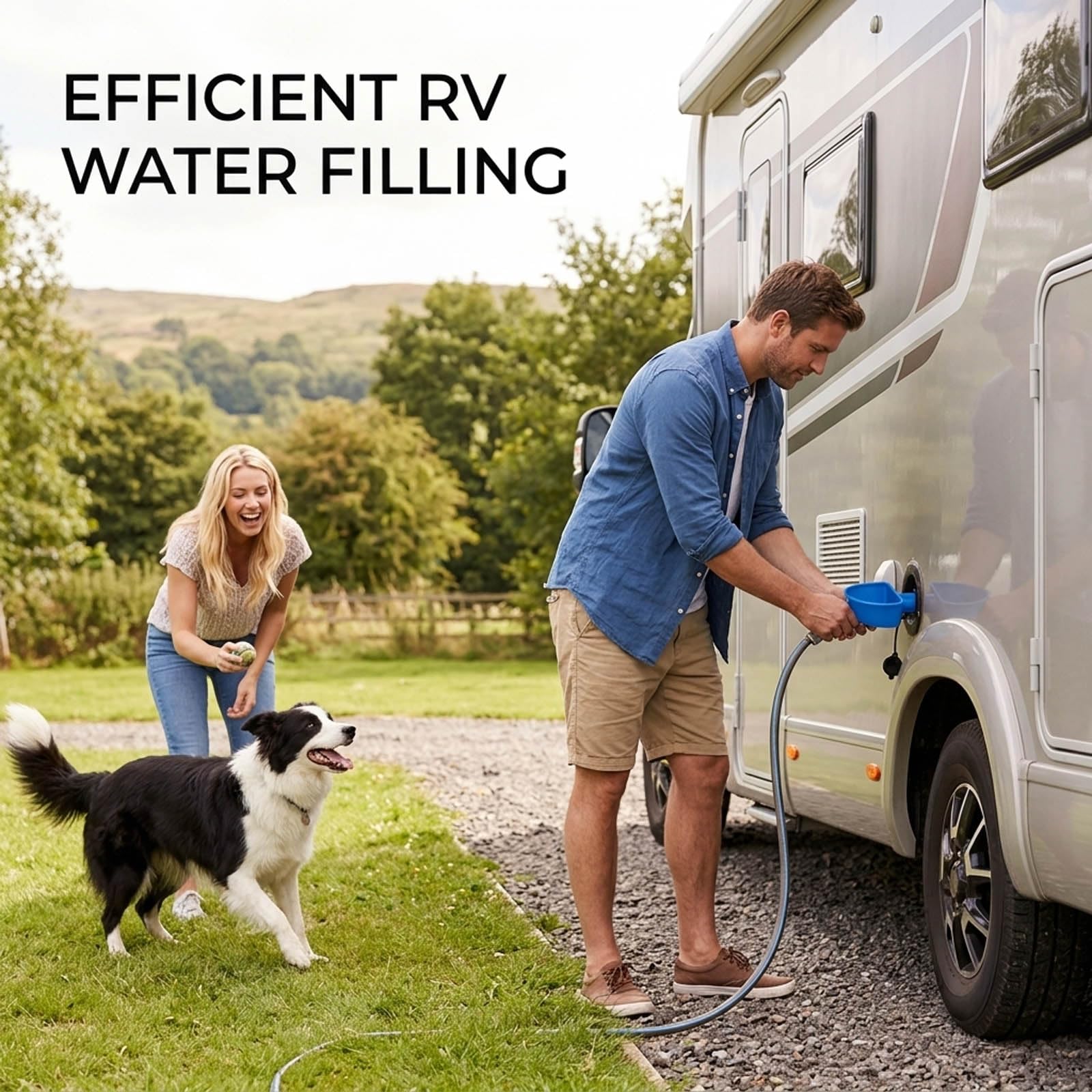 RV Motorhome Water Filler Funnel – Wide Mouth Car Funnel with Spill-Proof Design, Long Funnel for Water Tank & Oil Changes – Essential RV Accessories — view 6