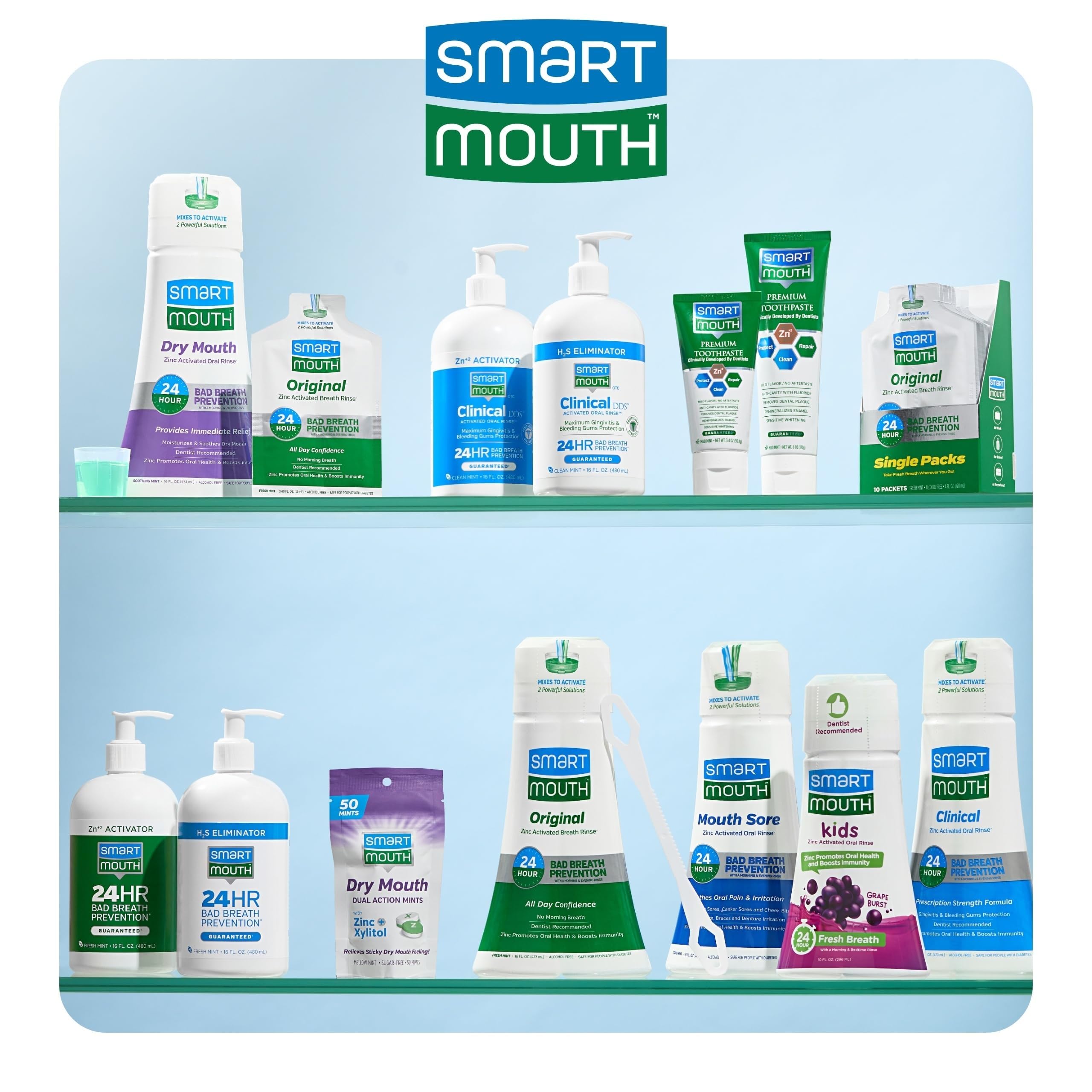 SmartMouth Pasta de dientes, menta refrescante, tubo de 6 onzas (paquete de 3)