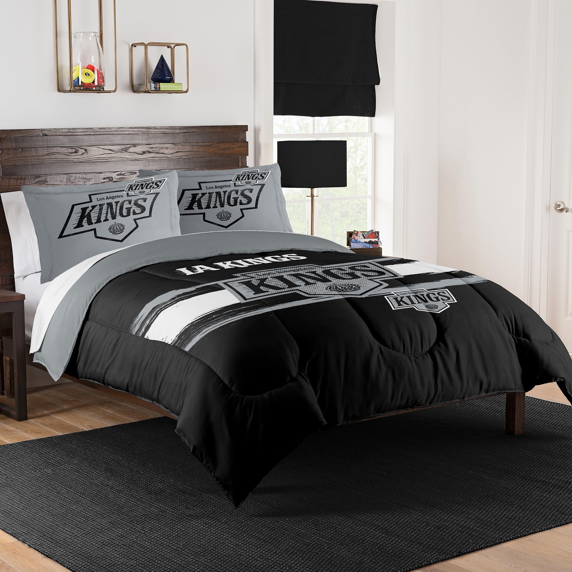 NORTHWEST Officially Licensed Los Angeles Kings NHL Team Comforter Set – Microfiber Full/Queen Comforter & Sham with Hockey Logo for Fans, Dorms, Game Day Bedrooms — image 1