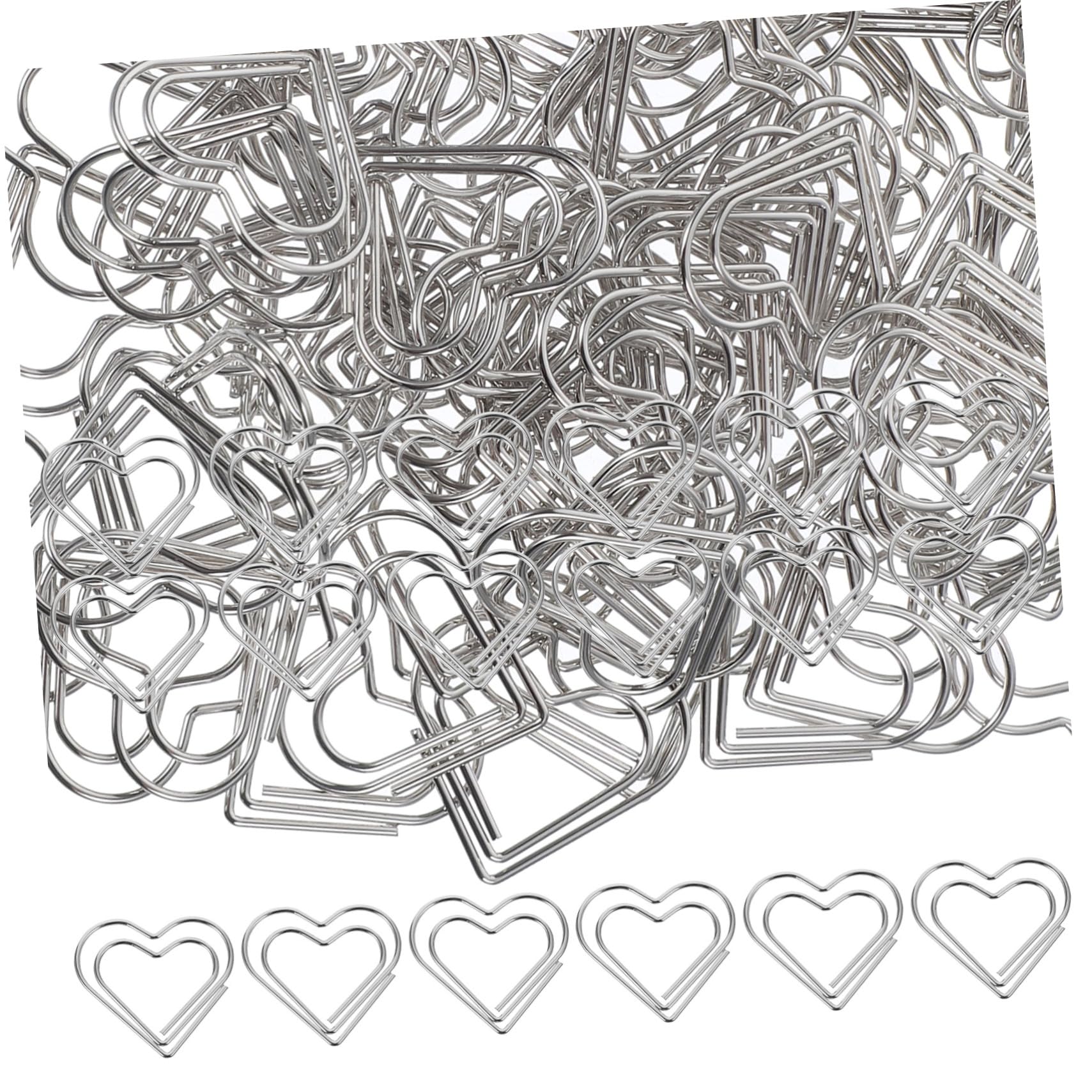 VILLCASE 500pezzi Graffette Metalliche Forma Di Cuore Clip Per Documenti Decorative Per Ufficio e Scuola Accessori Pratici Per Memorizzare Note e Foto