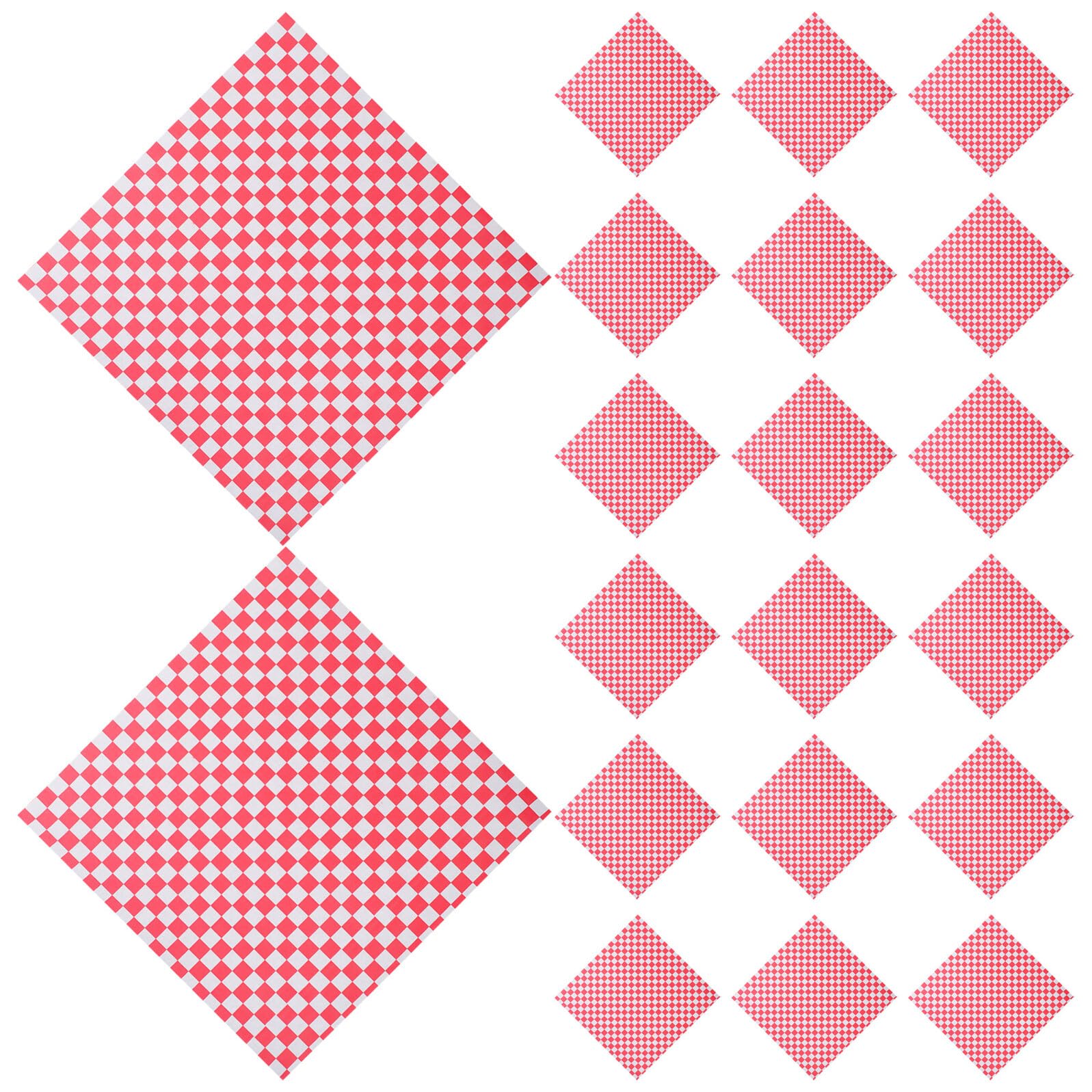 Cabilock Papier Sulfurisé à Carreaux Rouges 30X30 CM Lot de 500 Feuilles Anti-Graisse Résistant à la Chaleur pour Cuisson Emballage Sandwich et Pâtisserie Pique-Niques et Fêtes