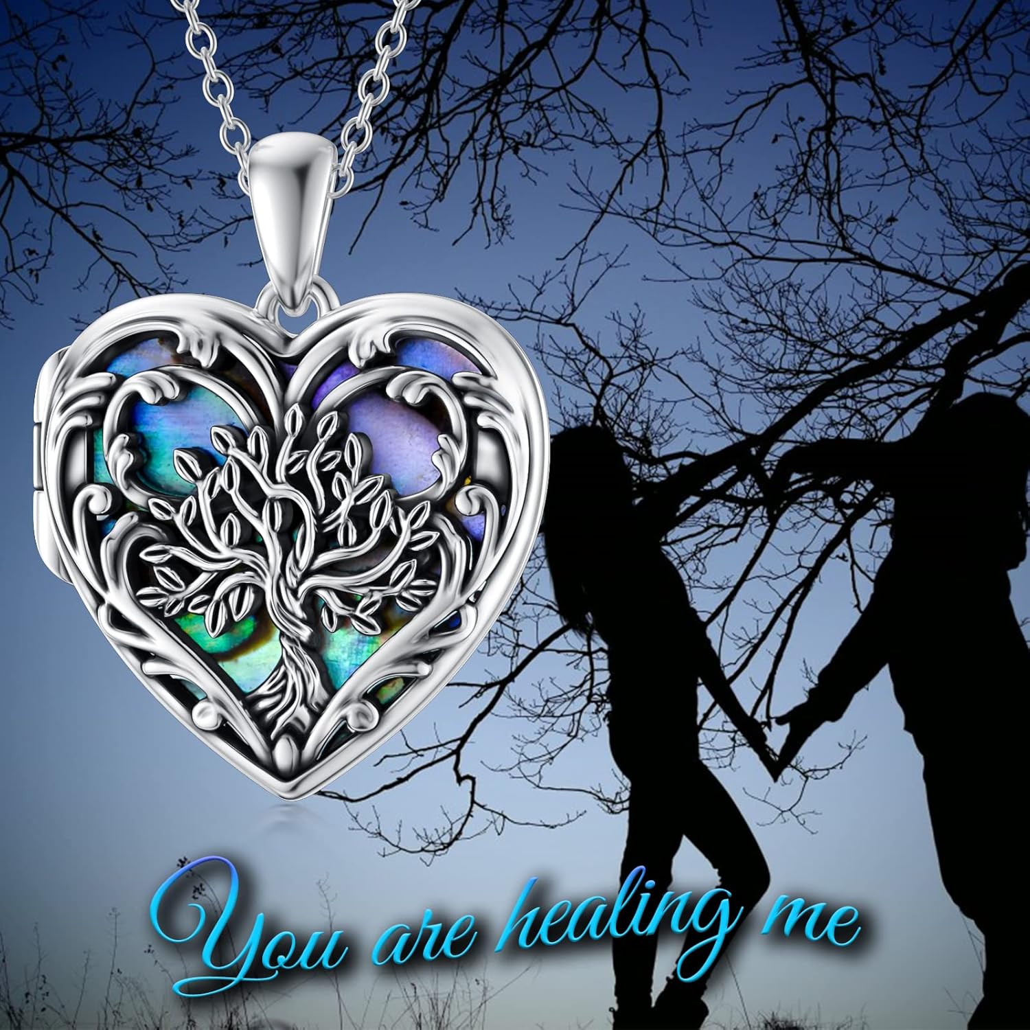 SOULMEET Personalized Silver Locket Necklace That Holds Pictures Photo Keep Someone Near to You, Memorial Custom Lockets Necklaces Letters Engraving for His Her - Image 6