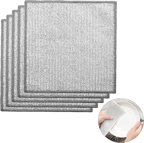 Paño multifuncional de alambre antiarañazos, paño de cocina de alambre de acero, paño de cocina de alambre multiusos, frota y limpia para platos,