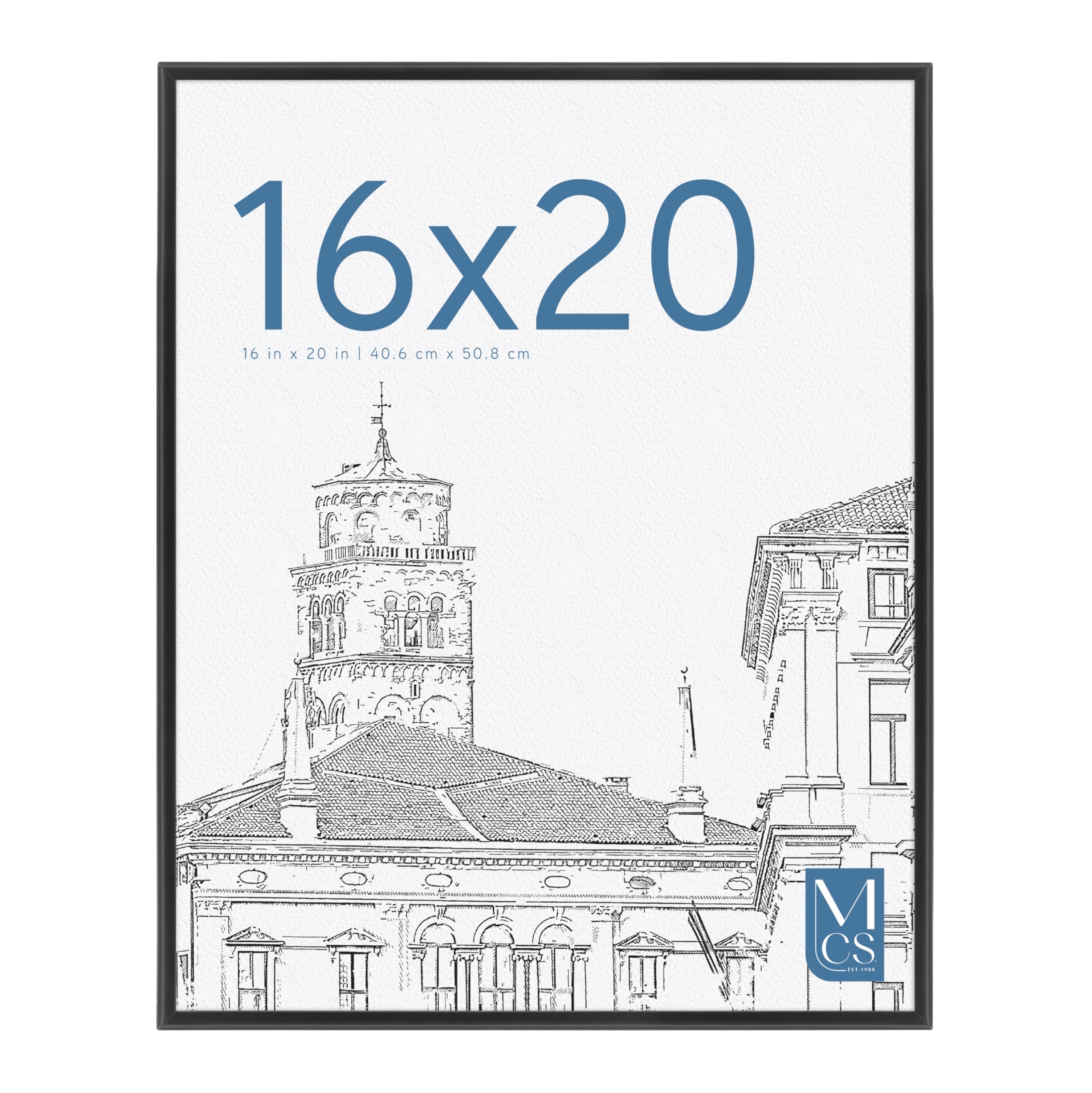 MCS Original Poster Frame 16x20 Black Lightweight Vertical & Horizontal Wall Hanging Large Picture Frame for Posters, Art Prints & Gallery Wall (1-Pack)