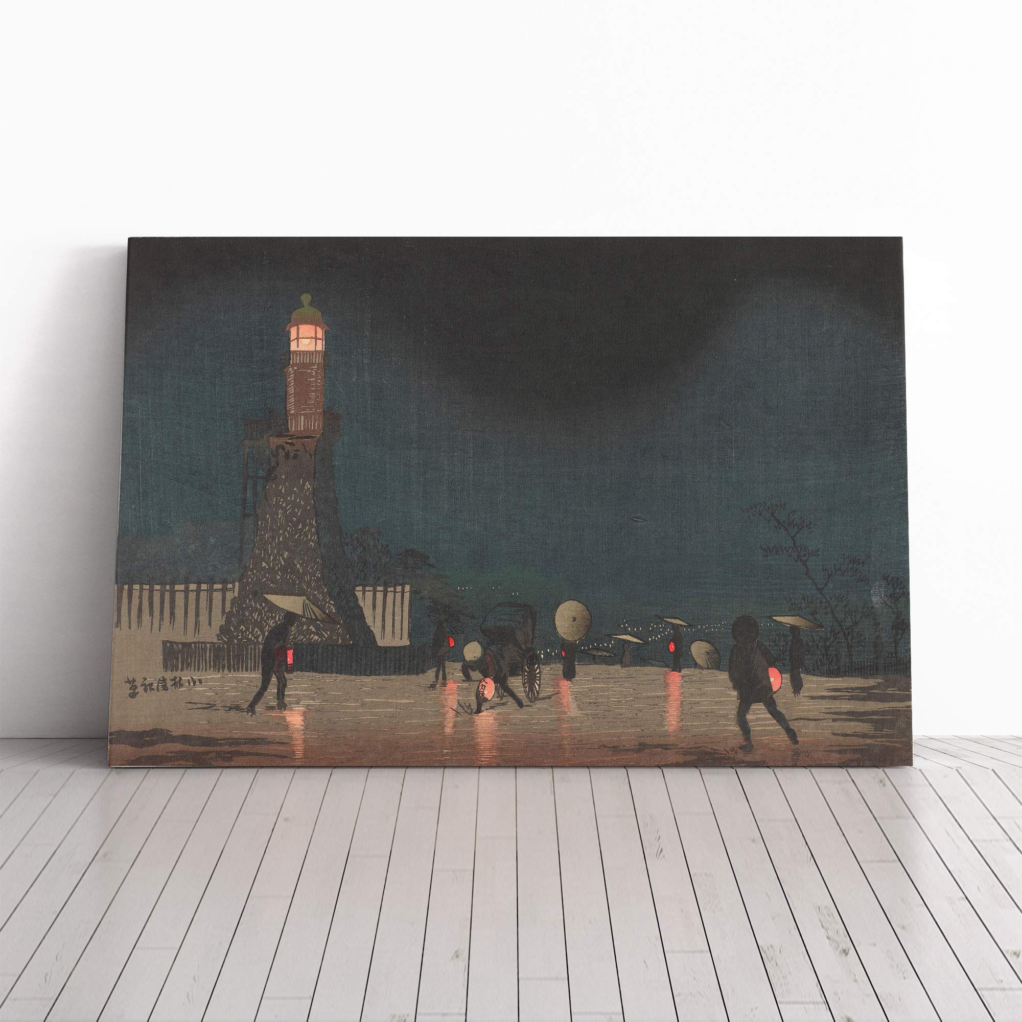 Wall Kobayashi Kiyochika Japanese Oriental Art (3) Canvas Print | Gallery Wrapped 30mm Frame Wall Art | 24x16 inches | Ready to Hang | Asian Picture | Living Room Bedroom Lounge Office