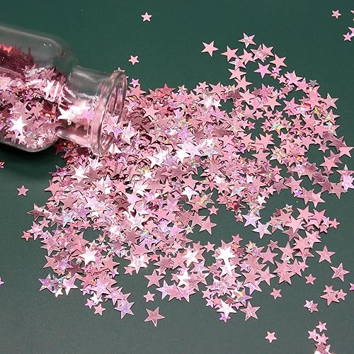 Miniatura 8 de WenmthG 3.52 oz  100 g de confeti de estrella plateada, confeti de mesa de estrella, estrella con purpurina centelleante, purpurina de confeti,