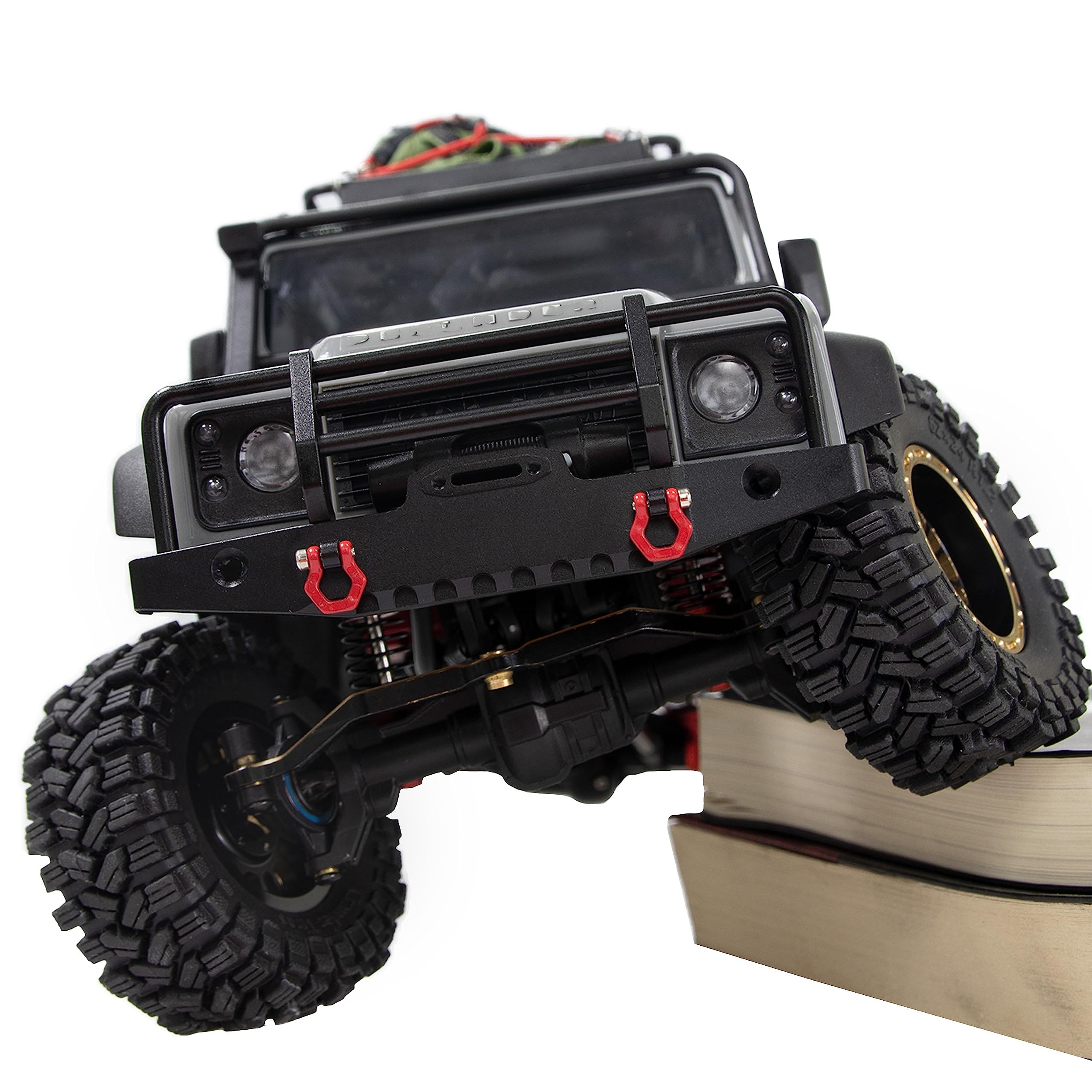 Levigo Paraurti Anteriore Con LED Per Auto RC | Compatibile Con Traxxas 1/18 Trx4m K10 | Accessorio In Nylon Anti-Collisione | Luce Rotonda Inclusa - 4