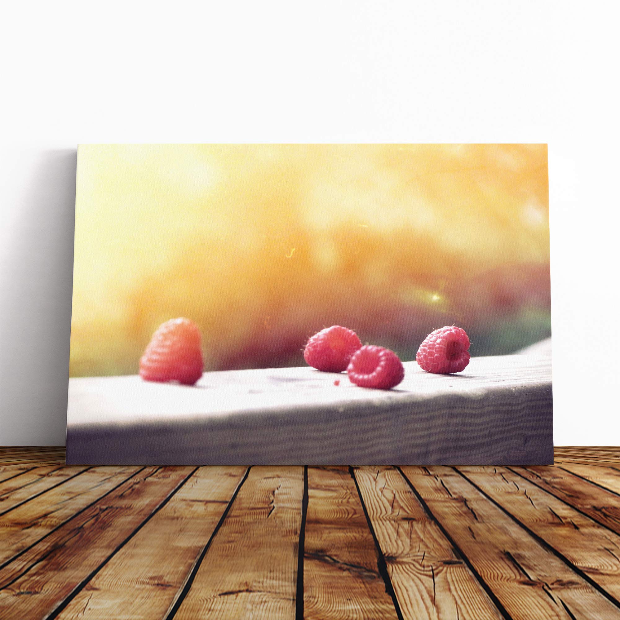 Rasberries Vol.2 Canvas Print | Gallery Wrapped 30mm Frame Wall Art | 24x16 inches | Ready to Hang | Modern Picture | Living Room Bedroom Lounge Office