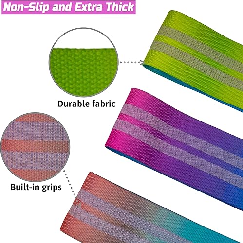 Miniatura 3 de Bandas de resistencia de tela antideslizantes para cadera, glúteos, glúteos y piernas, bucle de entrenamiento de 3 niveles para ejercicio, fitness,