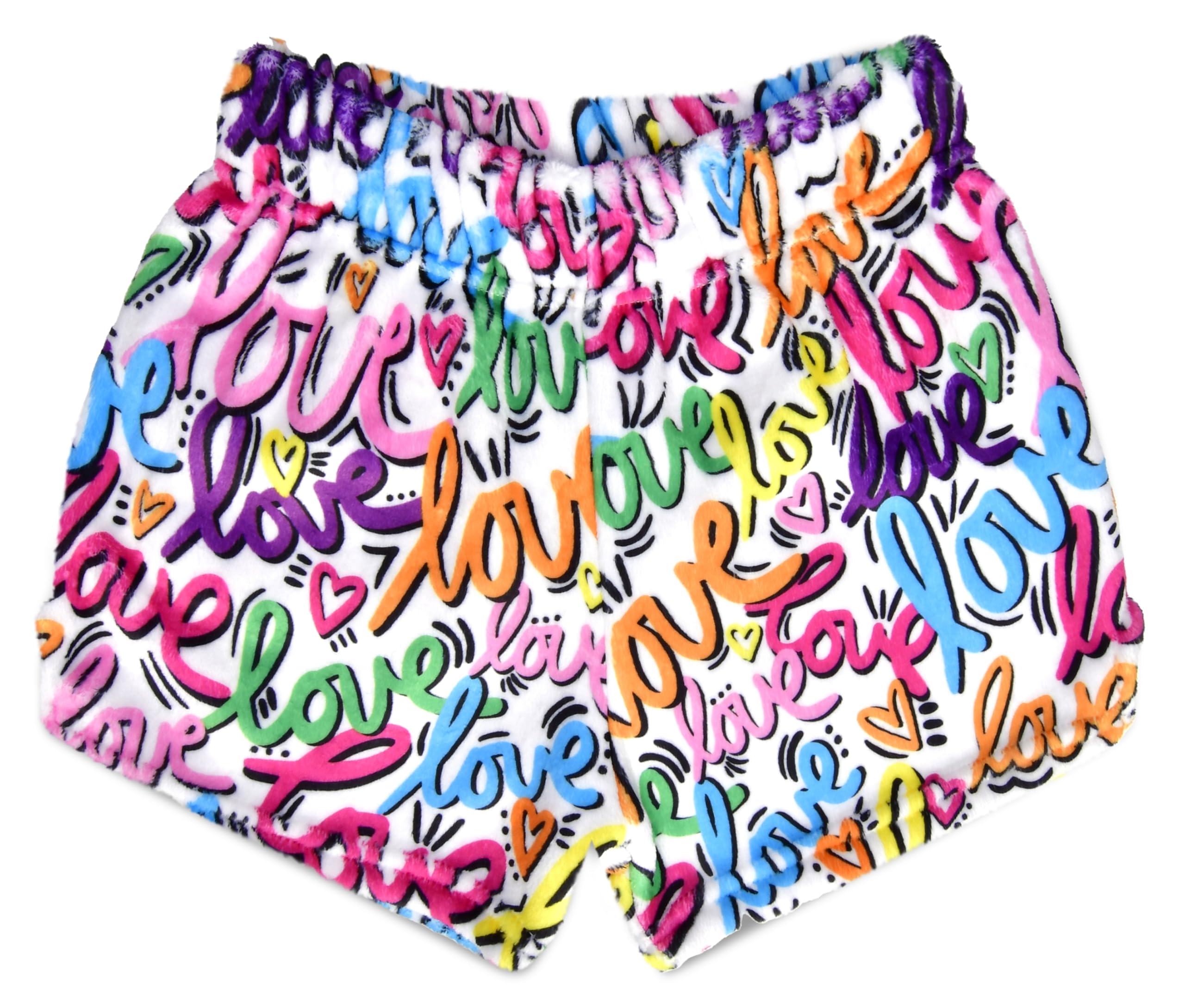 iscream + Corey Paige Designs - Pantaloncini in peluche morbidi e setosi con stampa divertente per ragazze grandi - Collezione Live Brightly