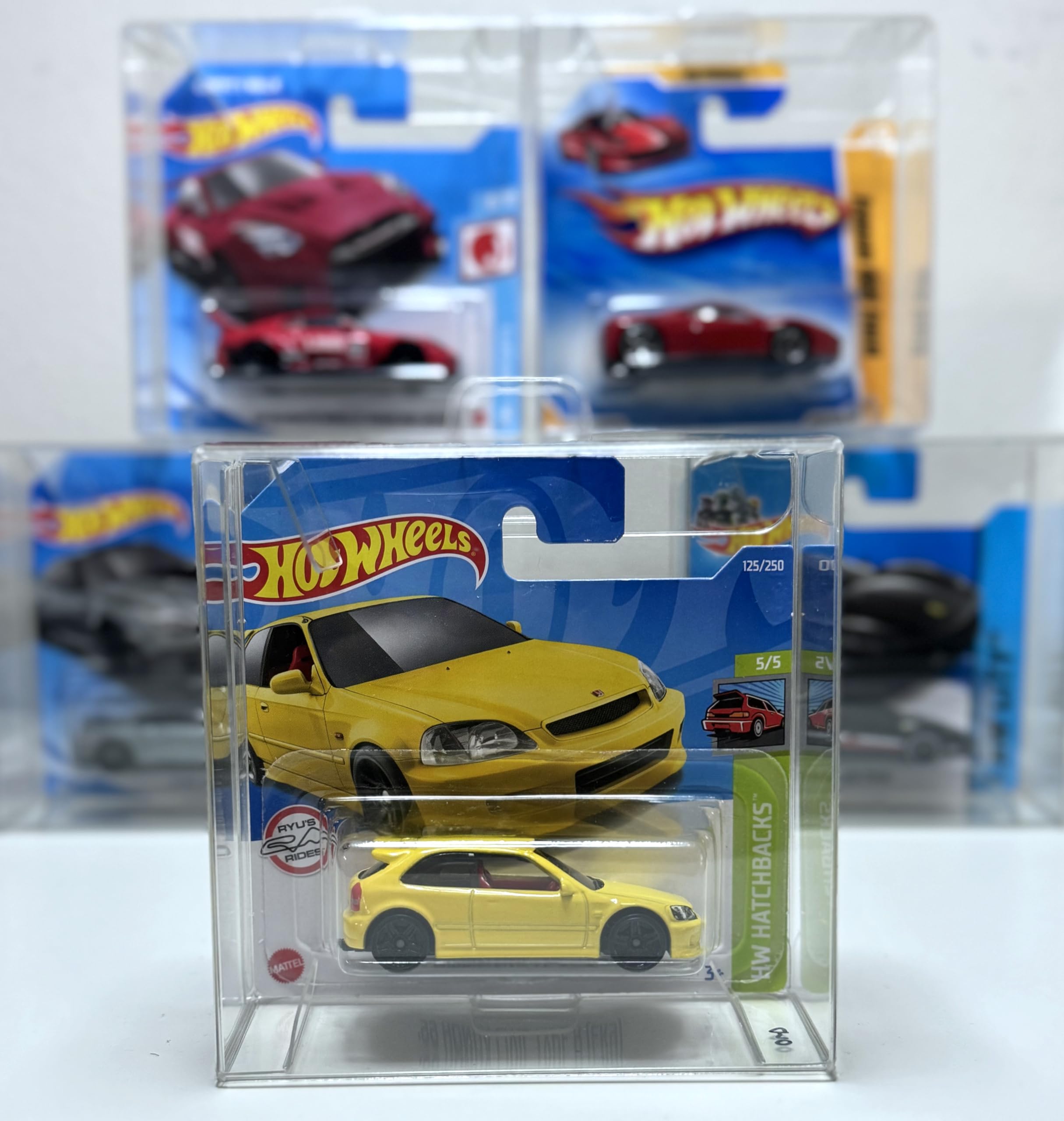 GuardTek Protector Case for Hot Wheels Short or European Cards - 10 Pieces, Clear/Transparent