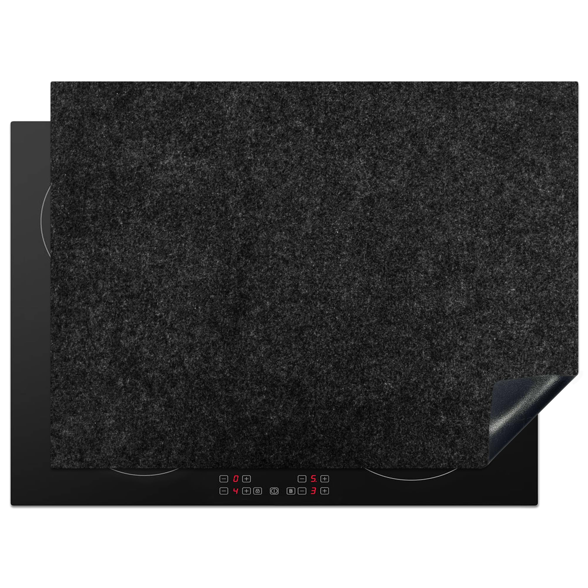 KitchenYeah© Induction Hob Protector Mat 20.5"x28" / 71x52 cm Stove Cap Top Cover Kitchen Cooker Covers for Electric Hobs Vinyl Granite - Black - Granite Structure - Dark