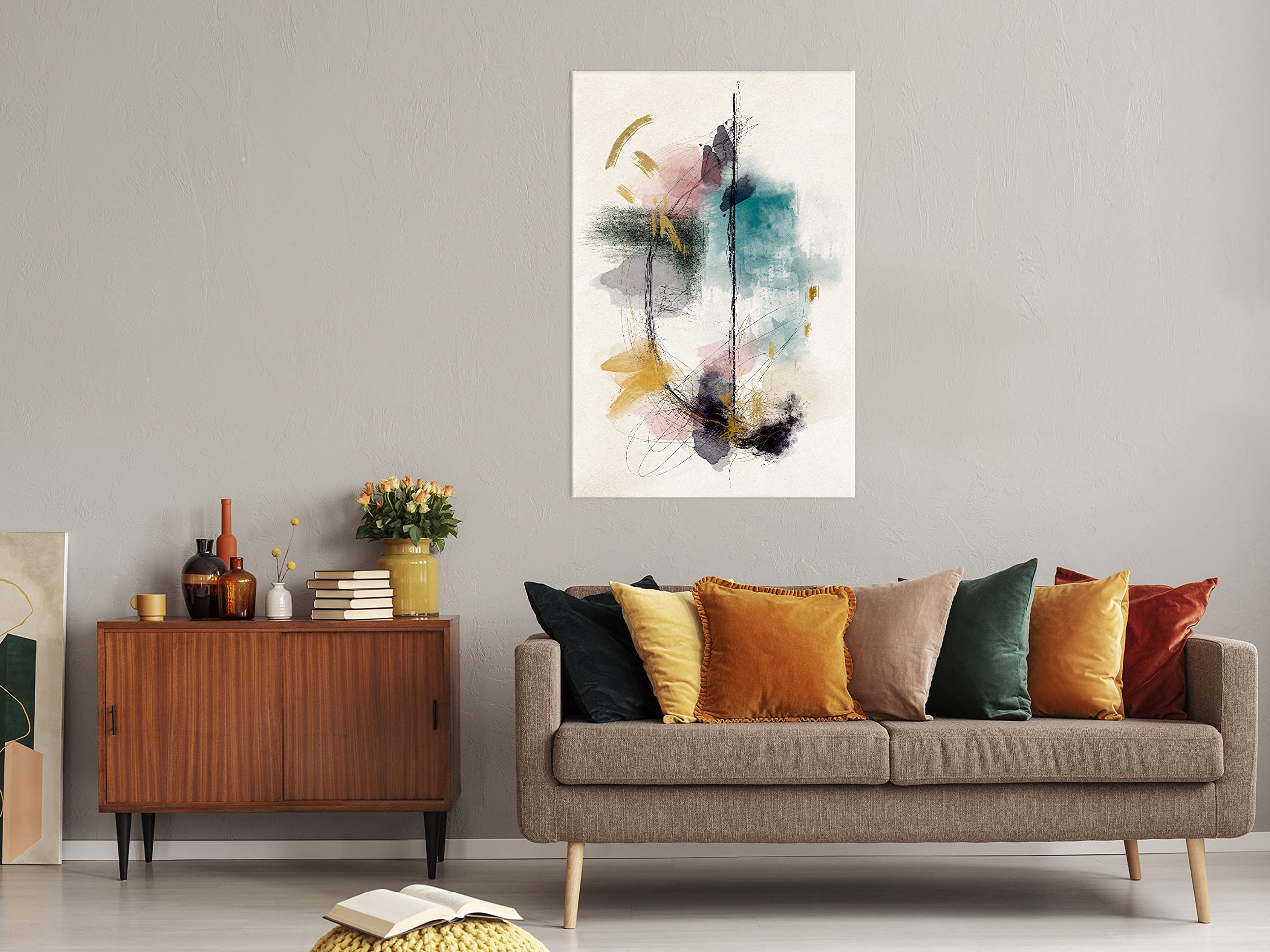 murando - Quadro Acustico Verticale Astratto 80x120 cm 1 Pezzo - Schiuma acustica Quadri Moderni Camera da Letto - Stampa su Tela - Pannelli Fonoassorbenti Decorativi - Fonoassorbente a-A-10233-b-a